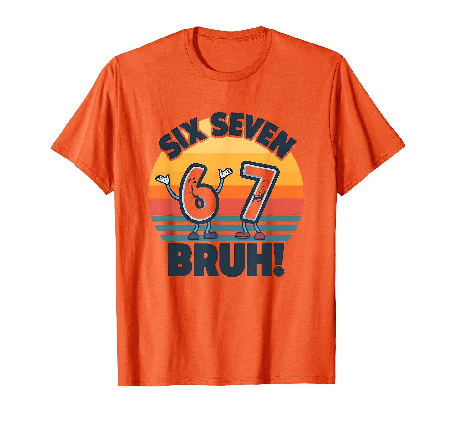 67 Meme 6 and 7 Numbers Shirt Six Seven Bruh Funny Boys Kids T-Shirt