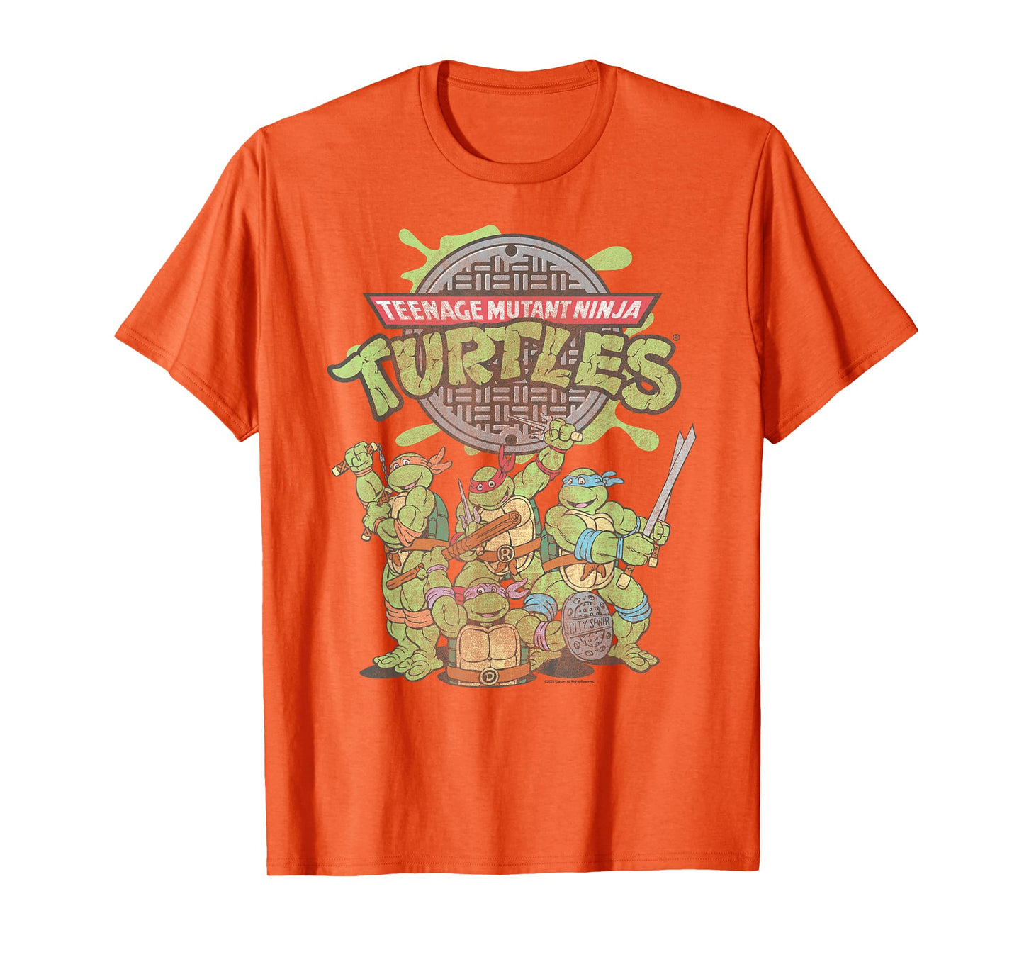 Teenage Mutant Ninja Turtles Sewer Logo and Turtles Retro T-Shirt