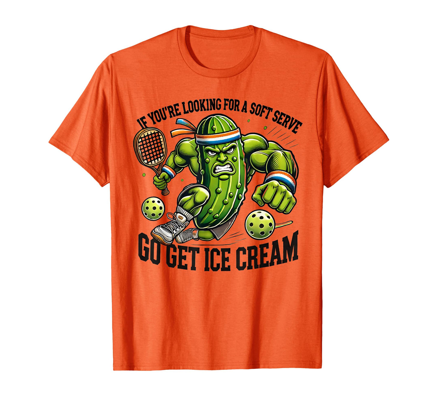 Funny Pickleball Lover Pun With a Pickle Playing Pickle Ball T-Shirt