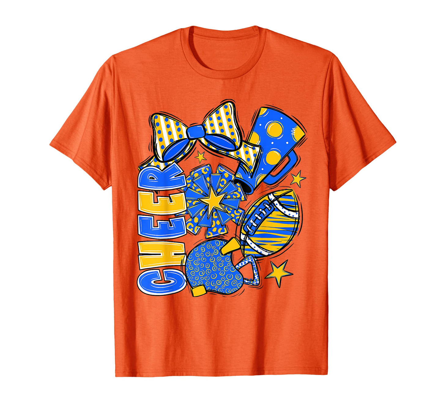 Cheer Mom Blue Cheerleader Game Day Cheer Mama Football T-Shirt
