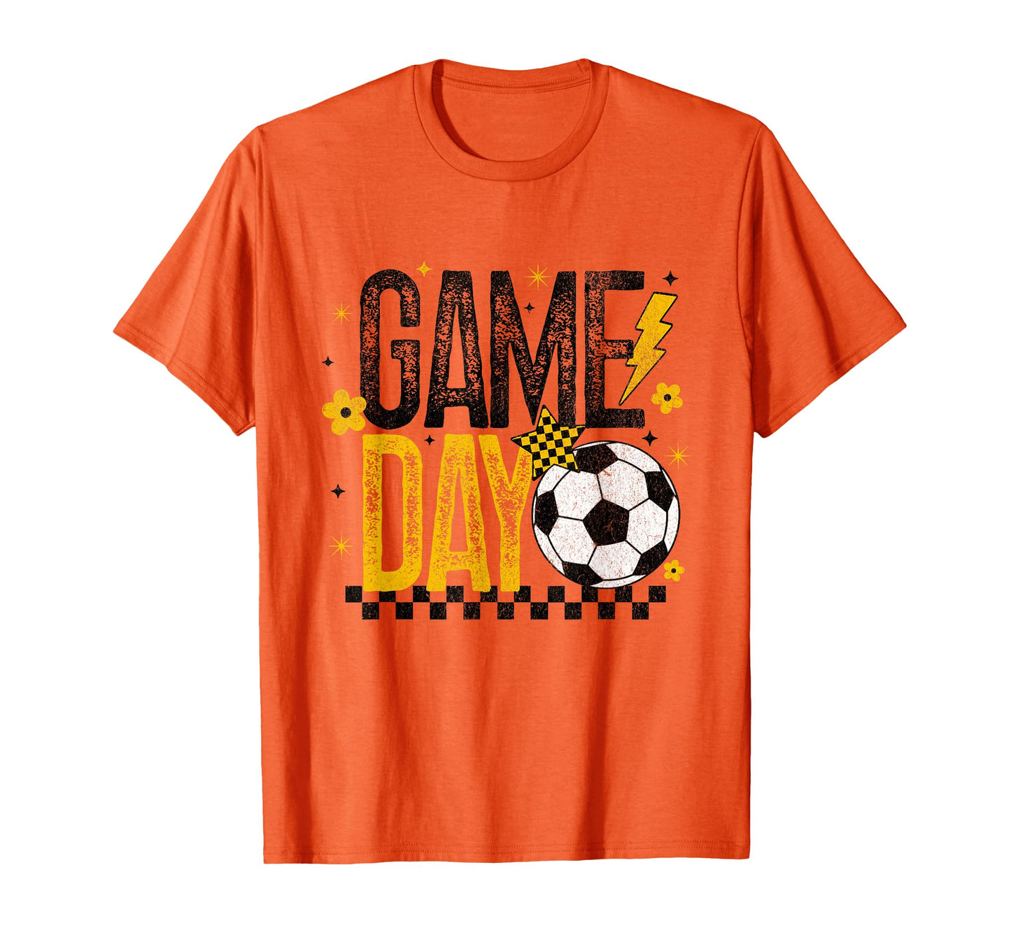 Game Day Retro Soccer Season Black & Yellow Gold T-Shirt