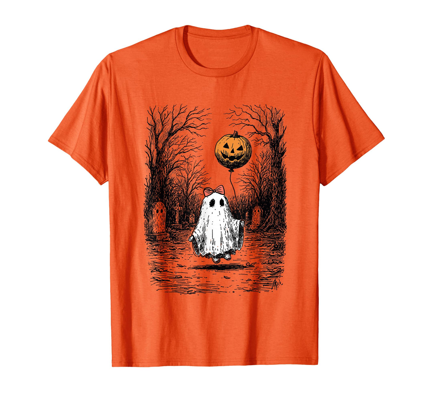 Horror Halloween Ghost Fall Pumpkin Spooky Season Women T-Shirt