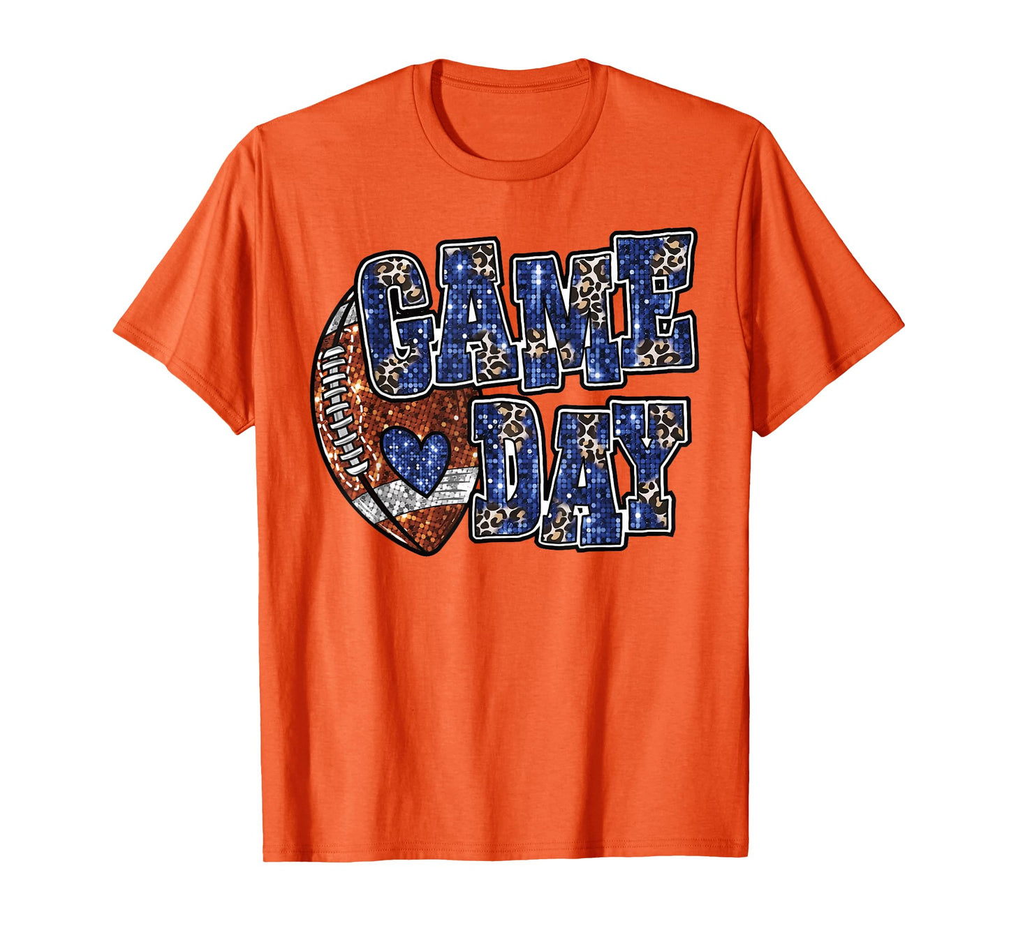 Game Day Leopard Football Bling Bling Football Lover T-Shirt