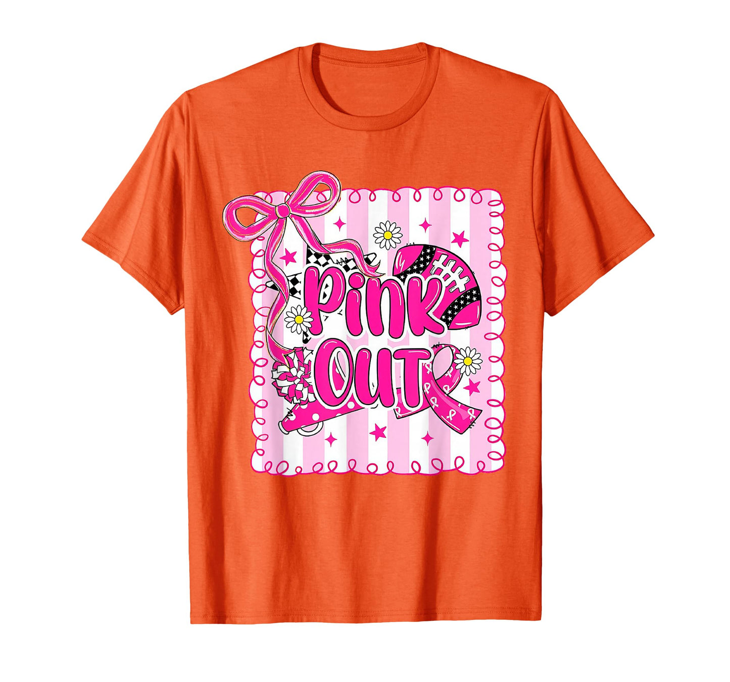Football Pink Out Team Breast Cancer Awareness Month T-Shirt
