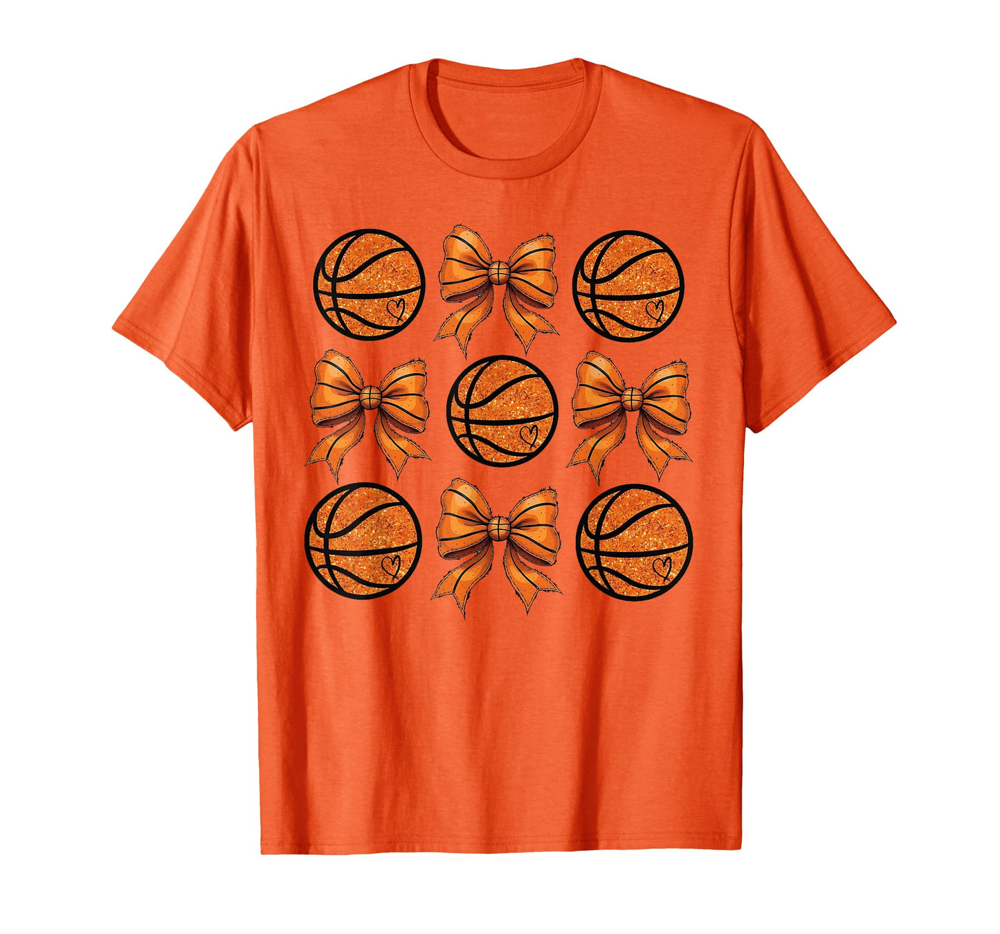 Basketball Bow Game Day Basketball Coquette Bow Women Girls T-Shirt