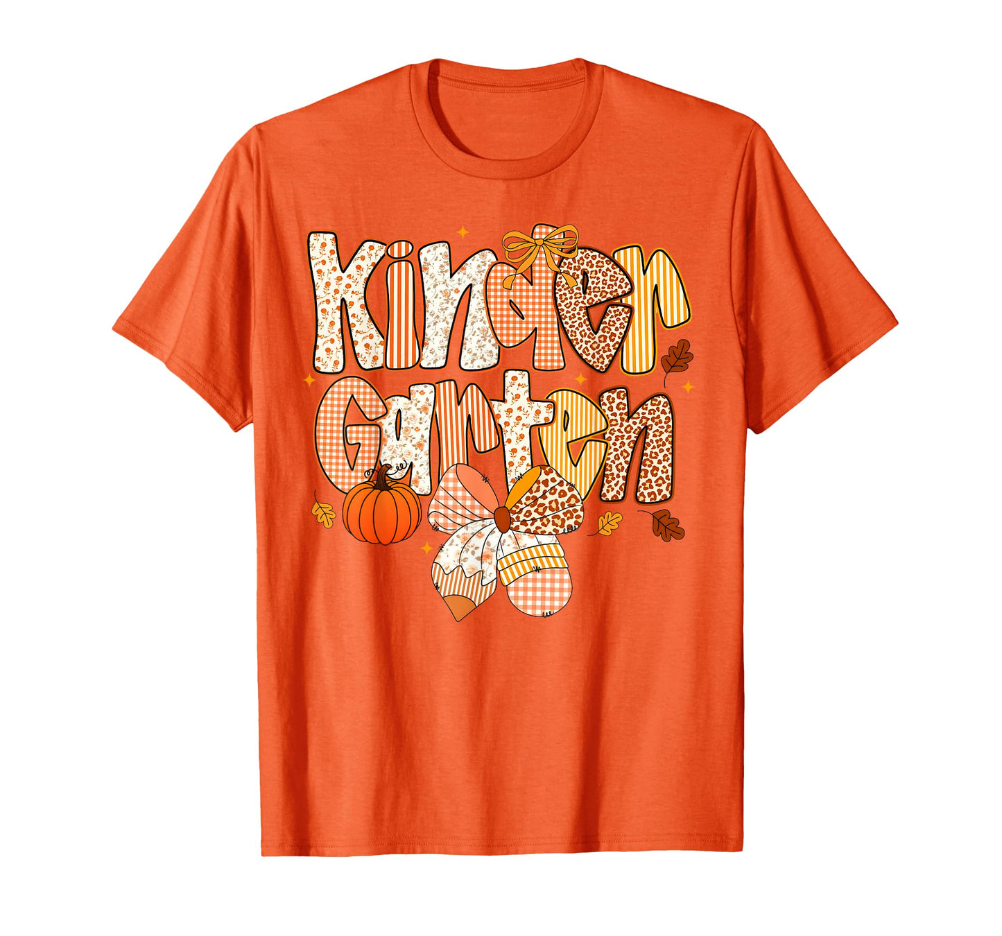 Kindergarten Fall Floral Coquette Bow Teachers Students T-Shirt