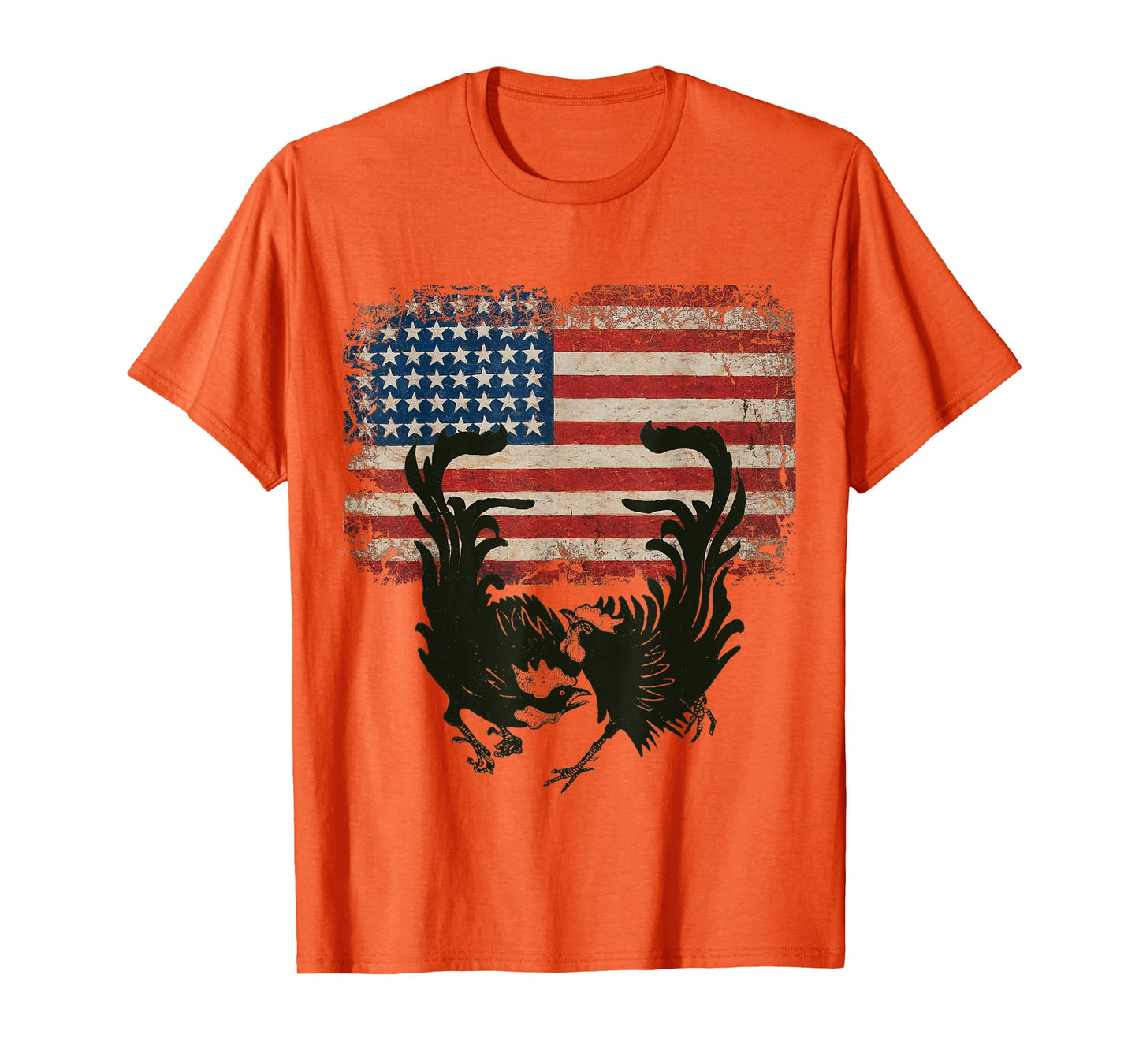 Vintage US Flag Fight Cock Fighting Game Fowl American flag T-Shirt for Women Men