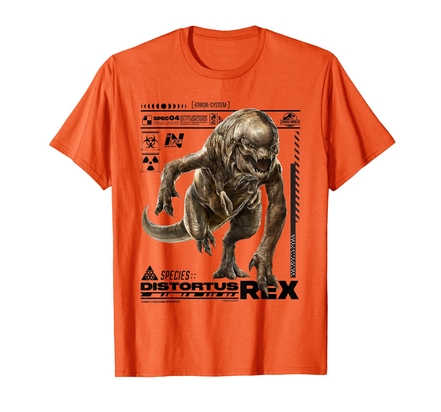 Jurassic World Rebirth Distortus Rex Ingen Species File T-Shirt