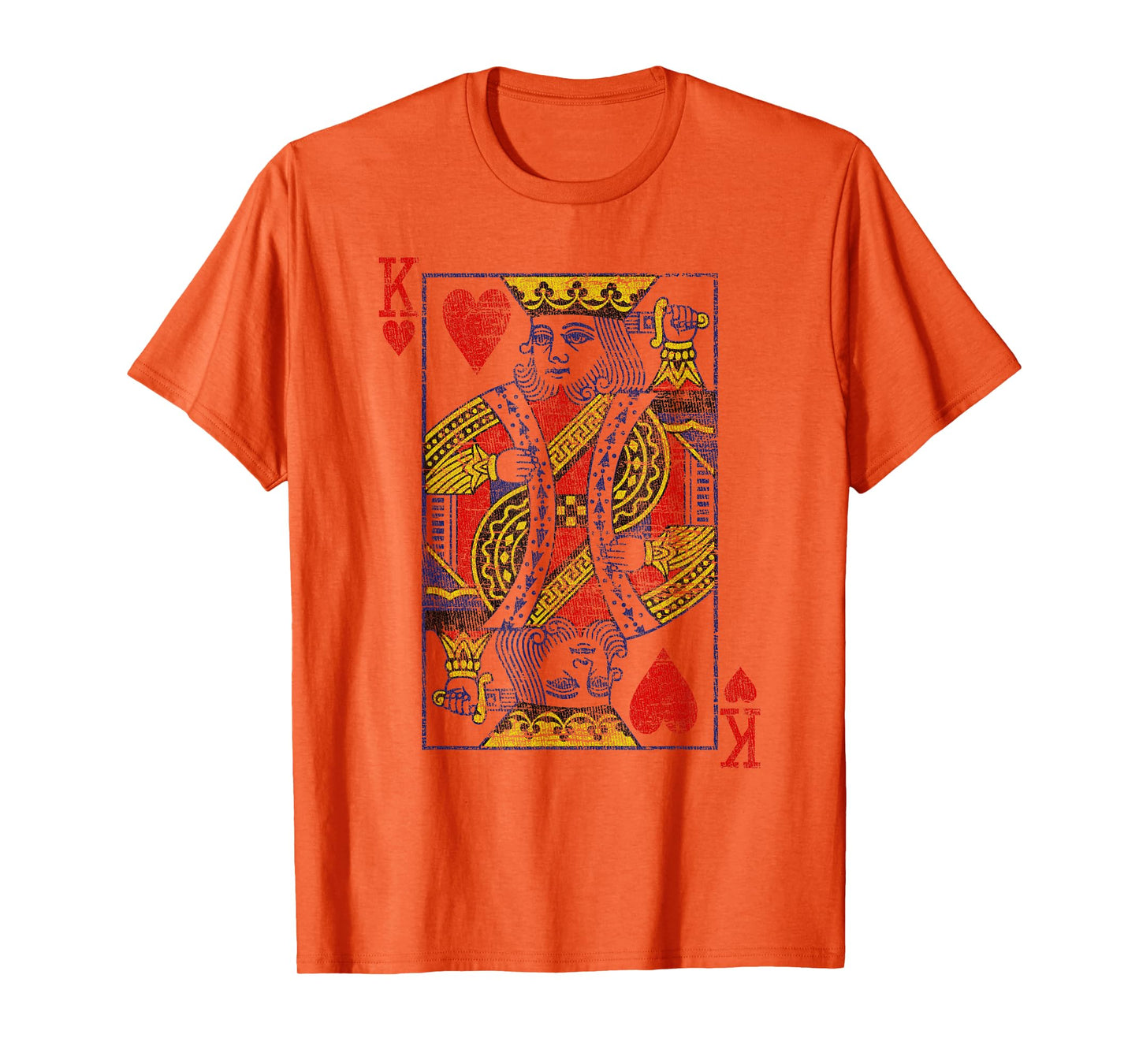 King of Hearts Playing Card Costume Poker Distressed T-Shirt