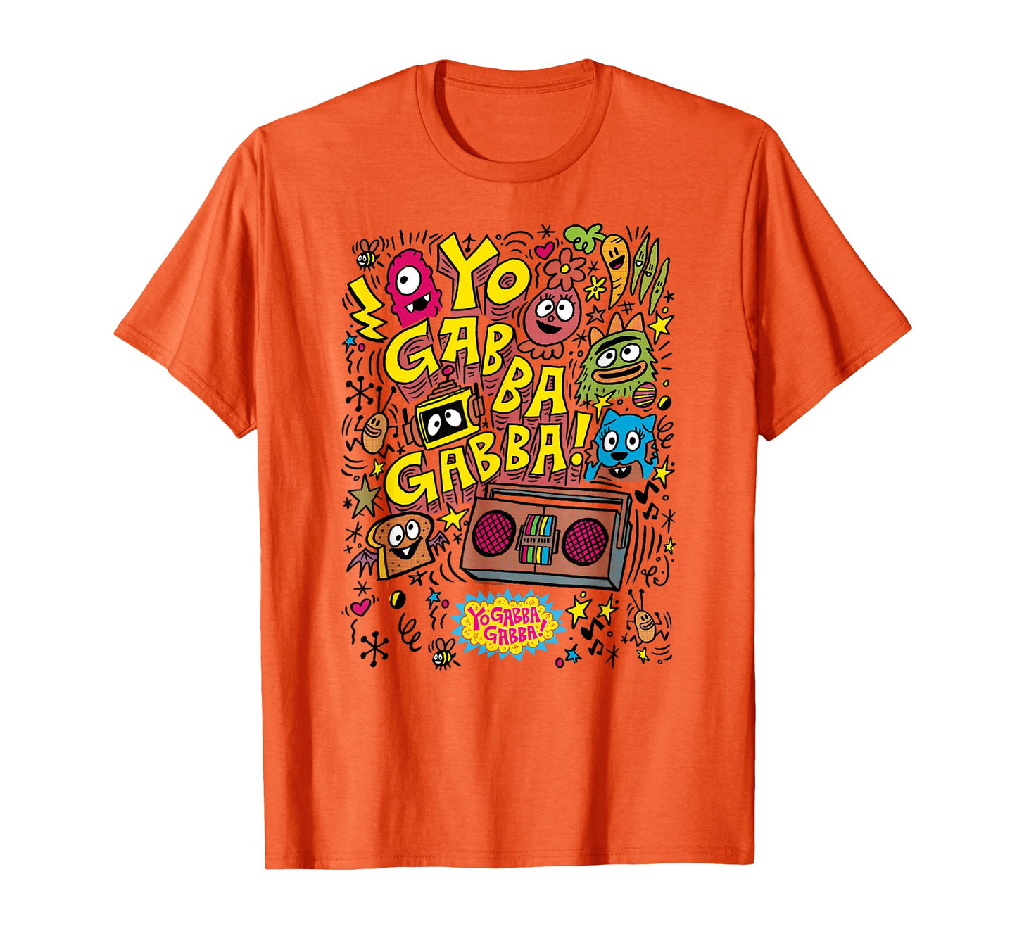 Yo Gabba Gabba! Boombox and Characters Sketch TV Show T-Shirt