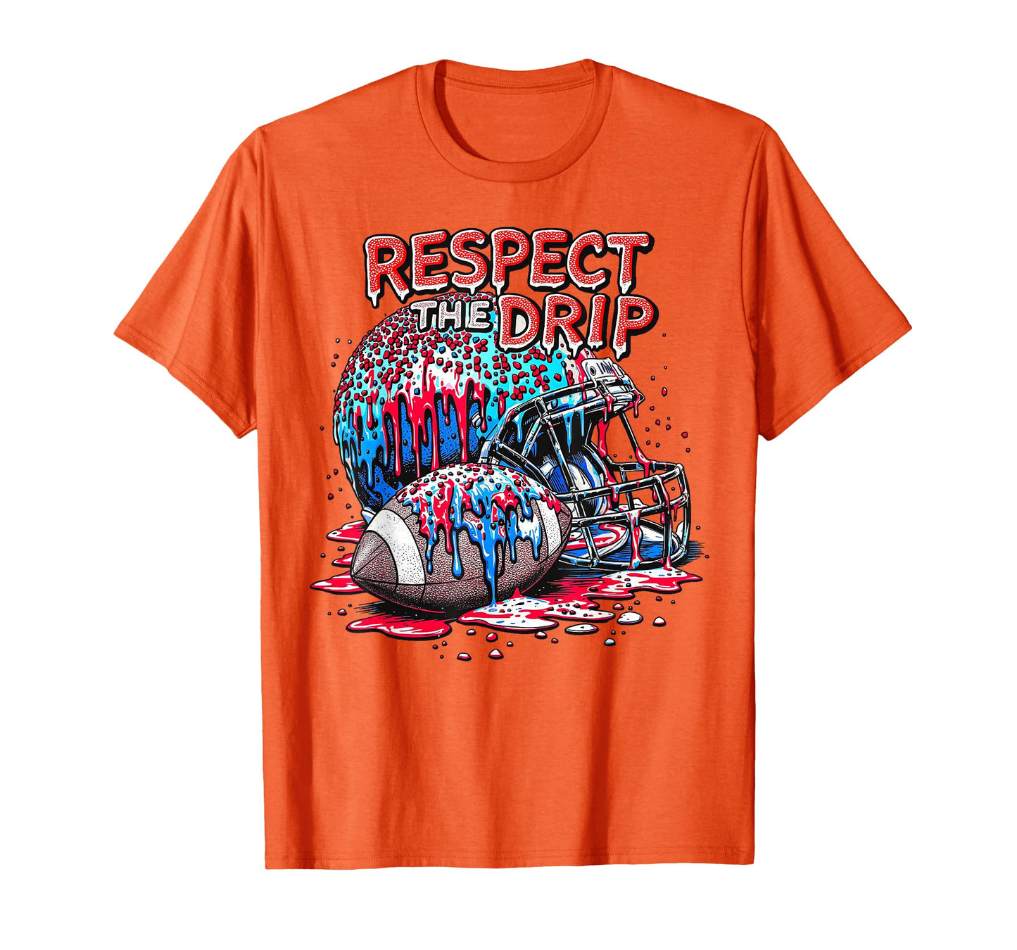 Football Drip for Boys Ice Cream Respect The Drip Football T-Shirt