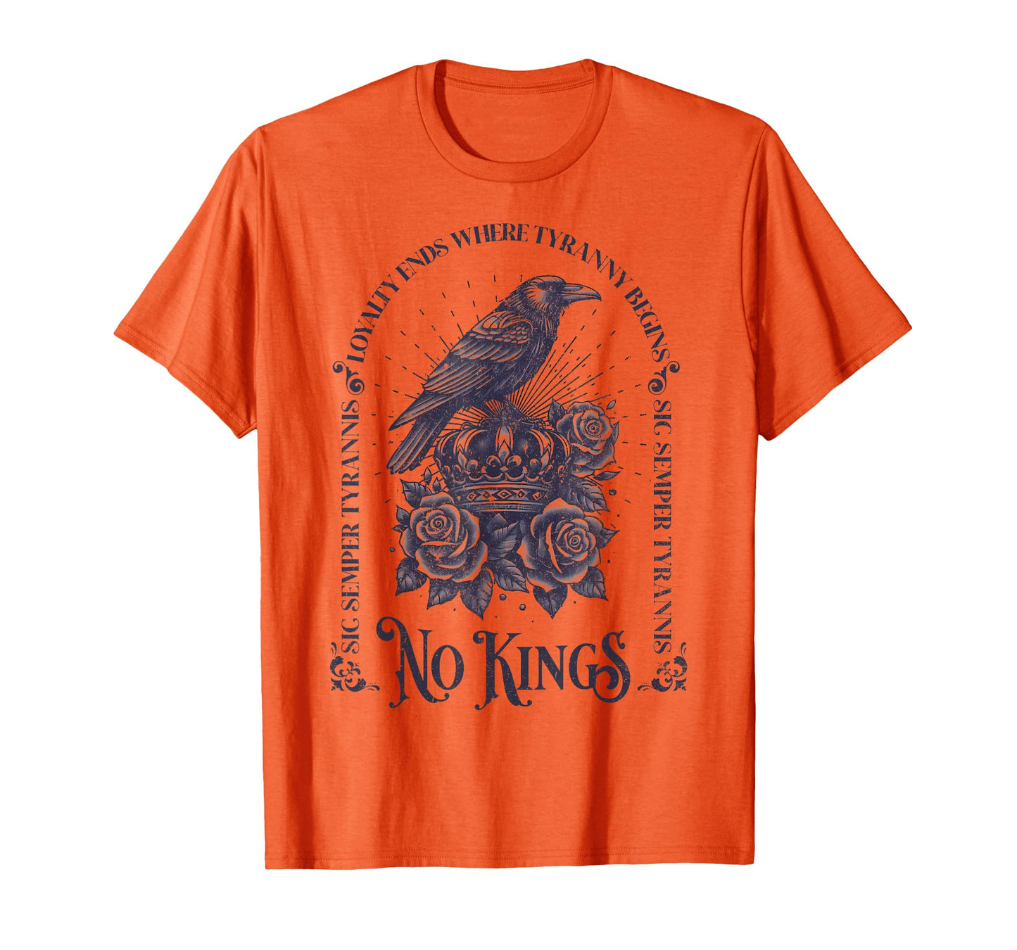 No Kings Raven Political Protest Anti Tyranny Resistance T-Shirt