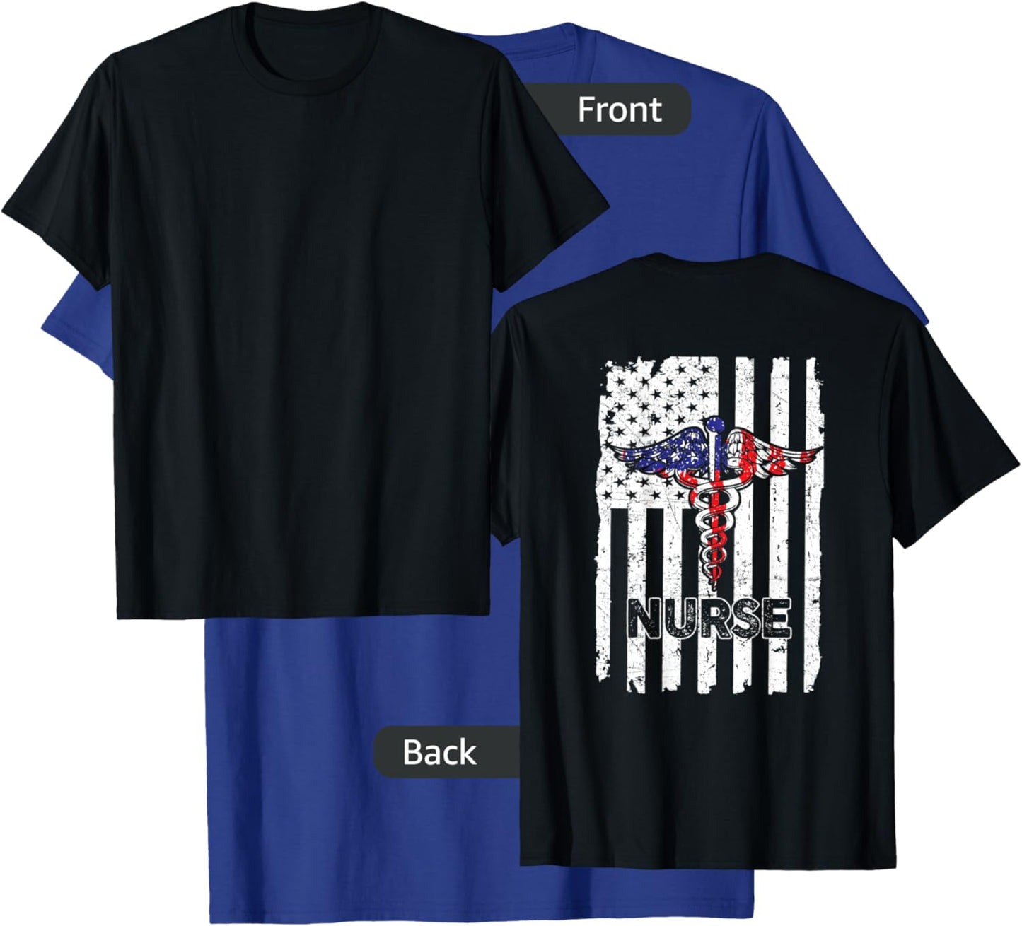 Vintage Nurse Nursing American Flag Patriotic 4th of July T-Shirt - T-Shirt | Royal