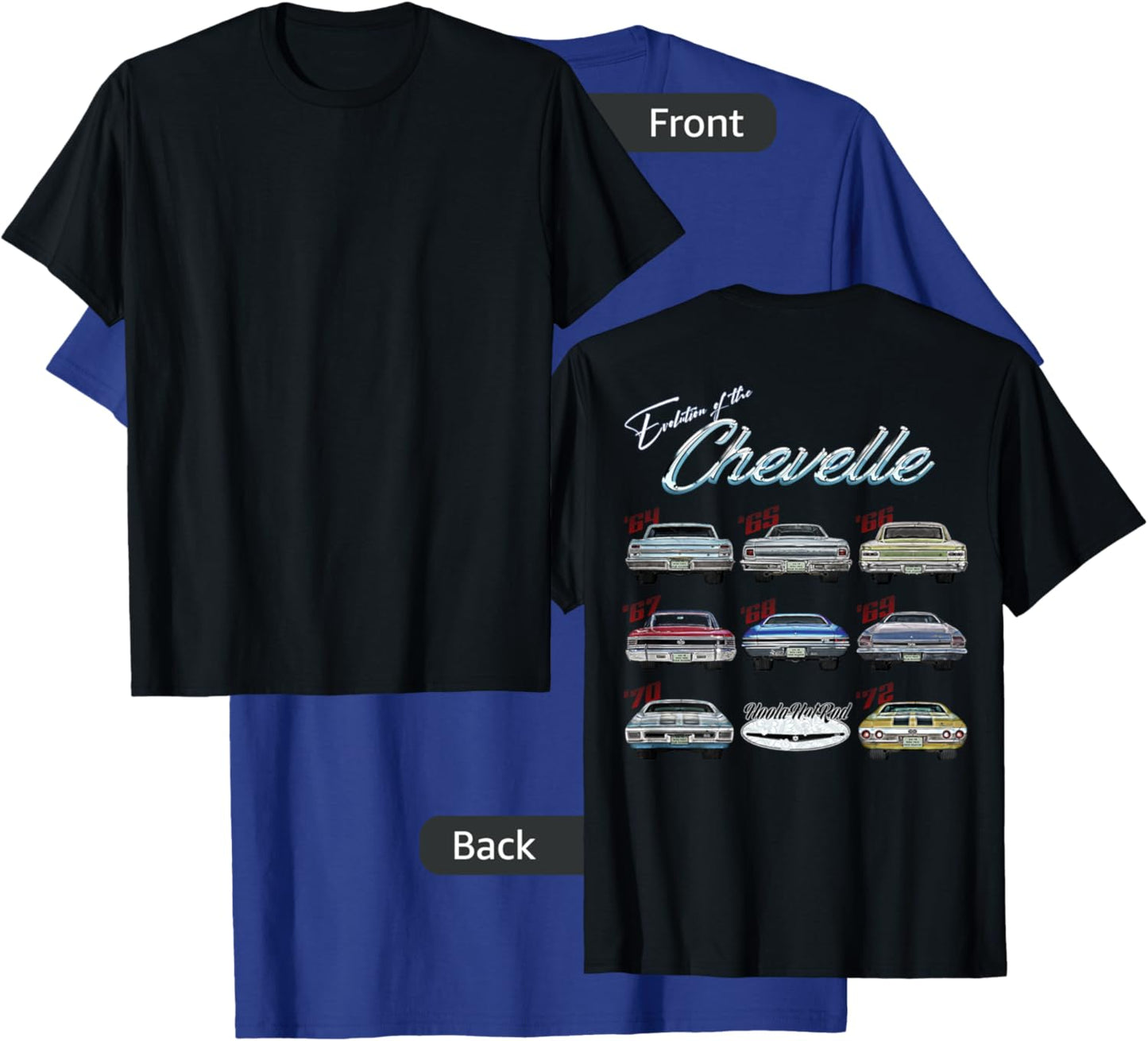 Evolution of the Chevelle,SS,Hotrod,Muscle Car,SS454,SS427 T-Shirt - T-Shirt | Royal