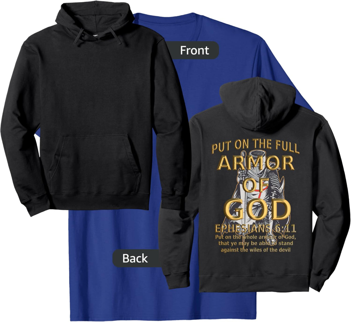 Faith Jesus Religious Ephesians 6 11 Put Full Armor of God T-Shirt - T-Shirt | Royal