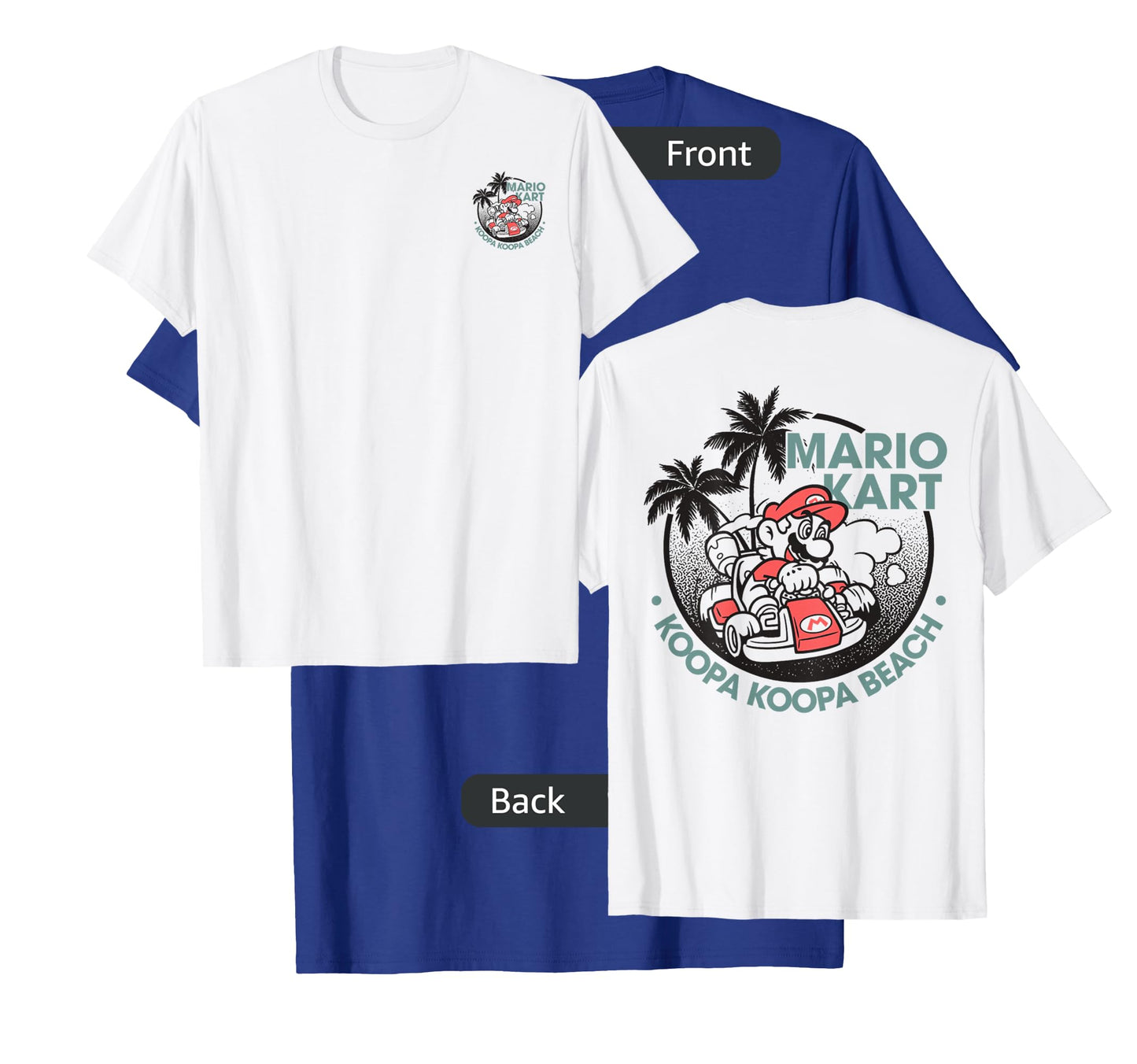 Mario Kart Koopa Koopa Beach Tropical Vintage Nintendo Badge T-Shirt