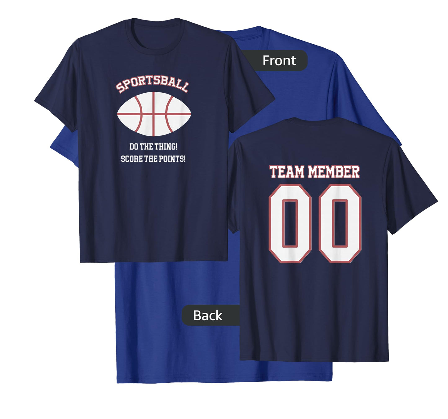 SPORTSBALL 2 Sided Jersey Style Baseball Football Basketball T-Shirt