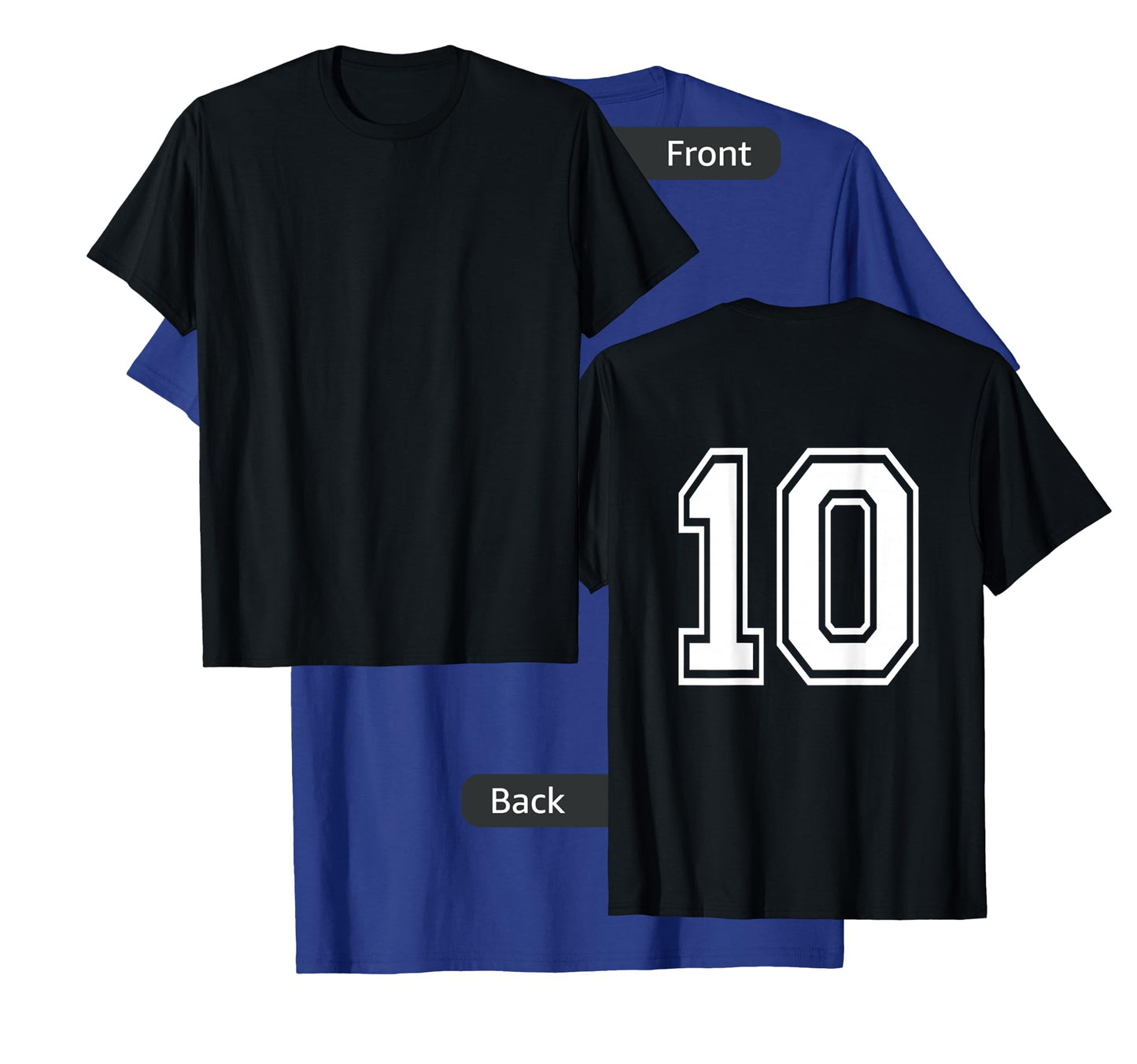 Number 10 Shirt Sports Player Number BACK of Shirt T-Shirt
