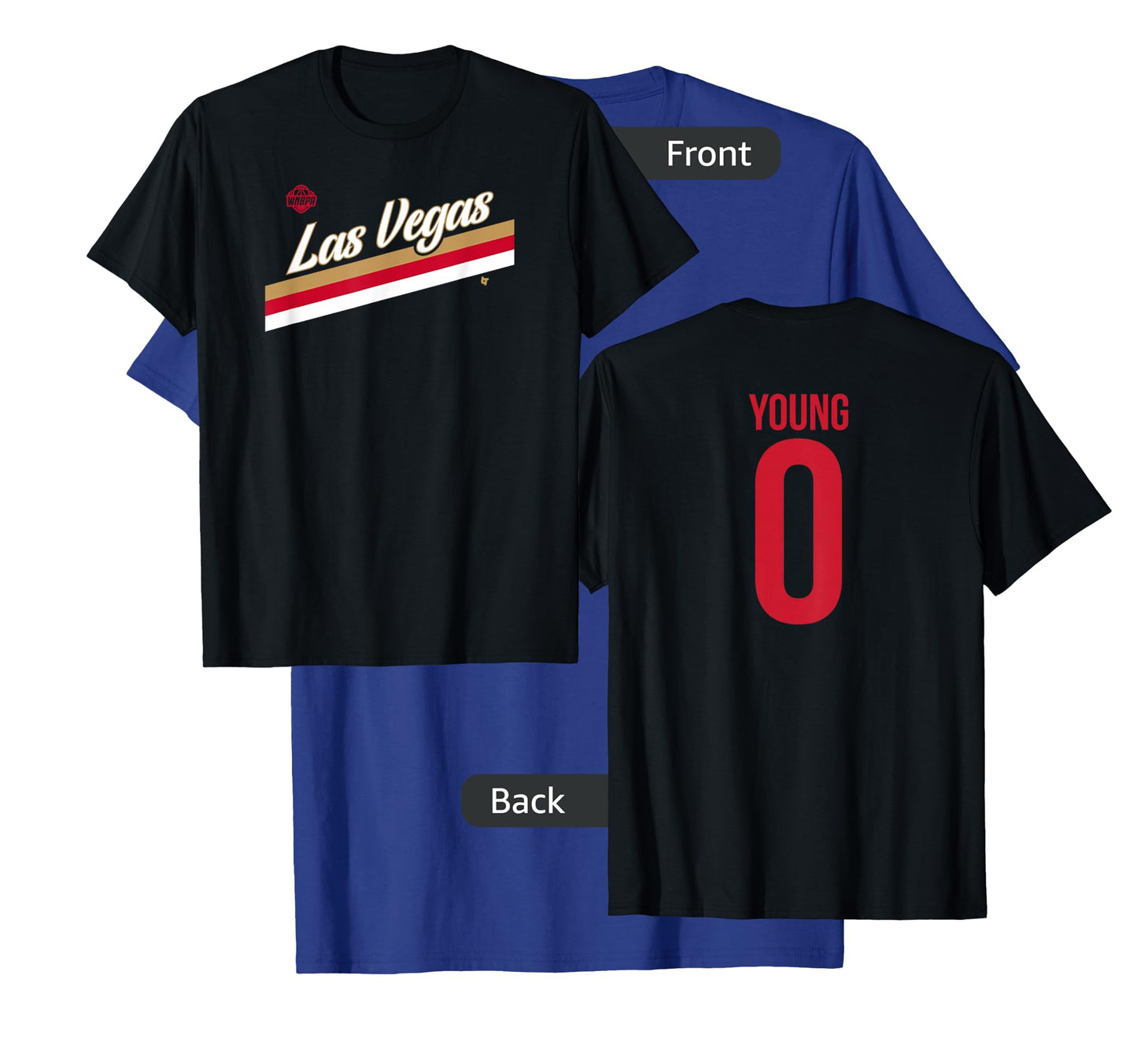 Jackie Young 0 - Number on Back - Las Vegas Basketball T-Shirt