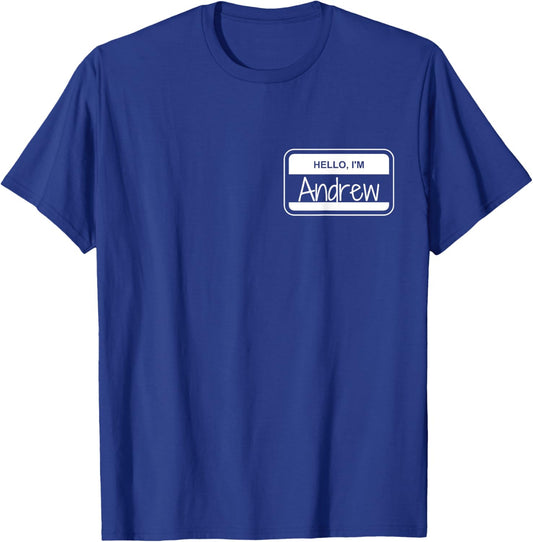 Andrew Name Tag My Name is Andrew Get to Know you Activity T-Shirt - T-Shirt | Royal