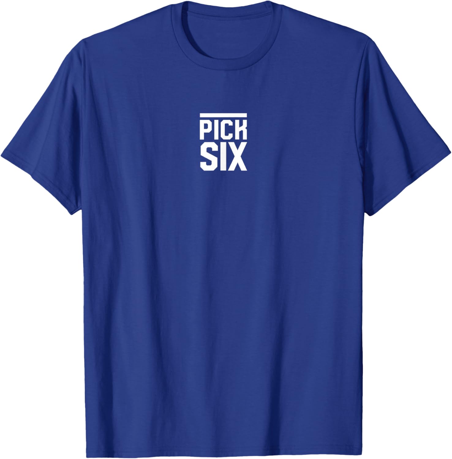 Pick Six Font small center T-Shirt - T-Shirt | Royal