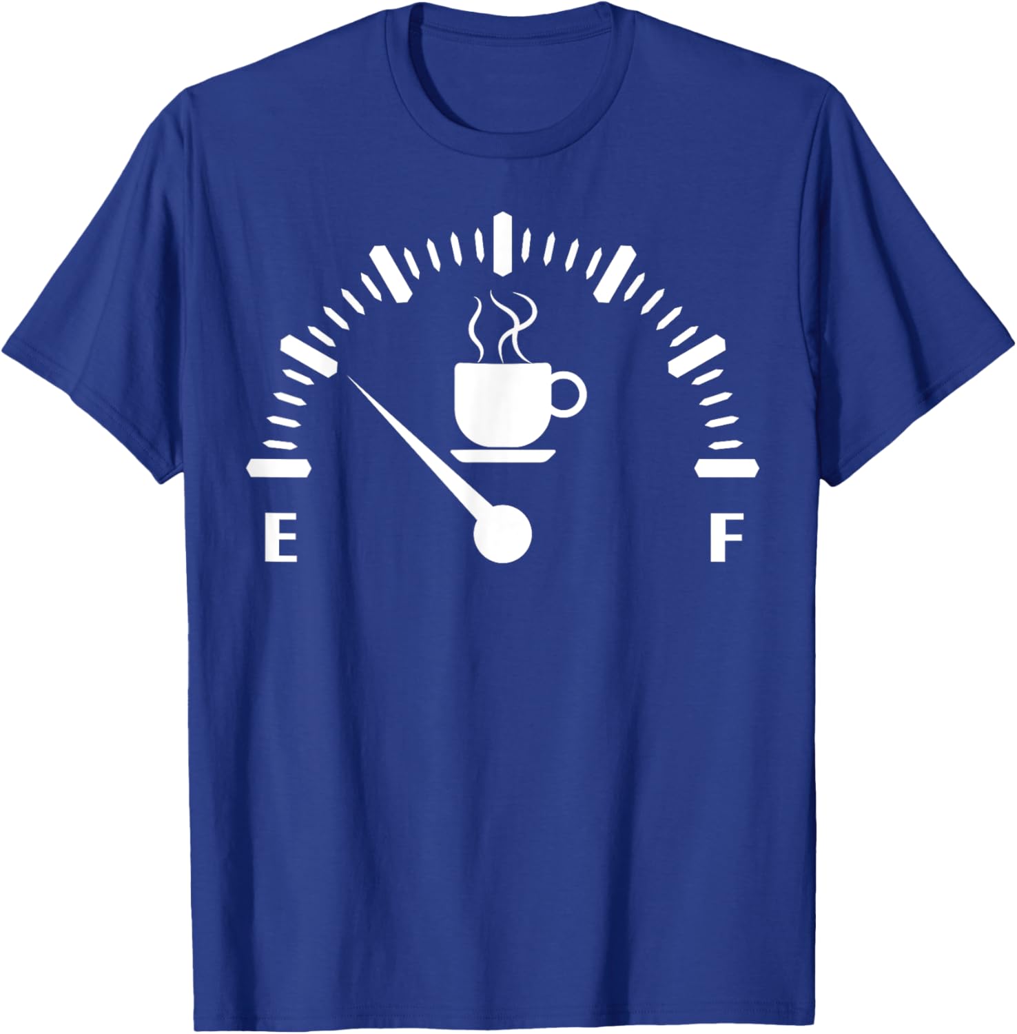 Funny Coffee Low, Coffee Empty, Low Coffee Gauge T-Shirt - T-Shirt | Royal