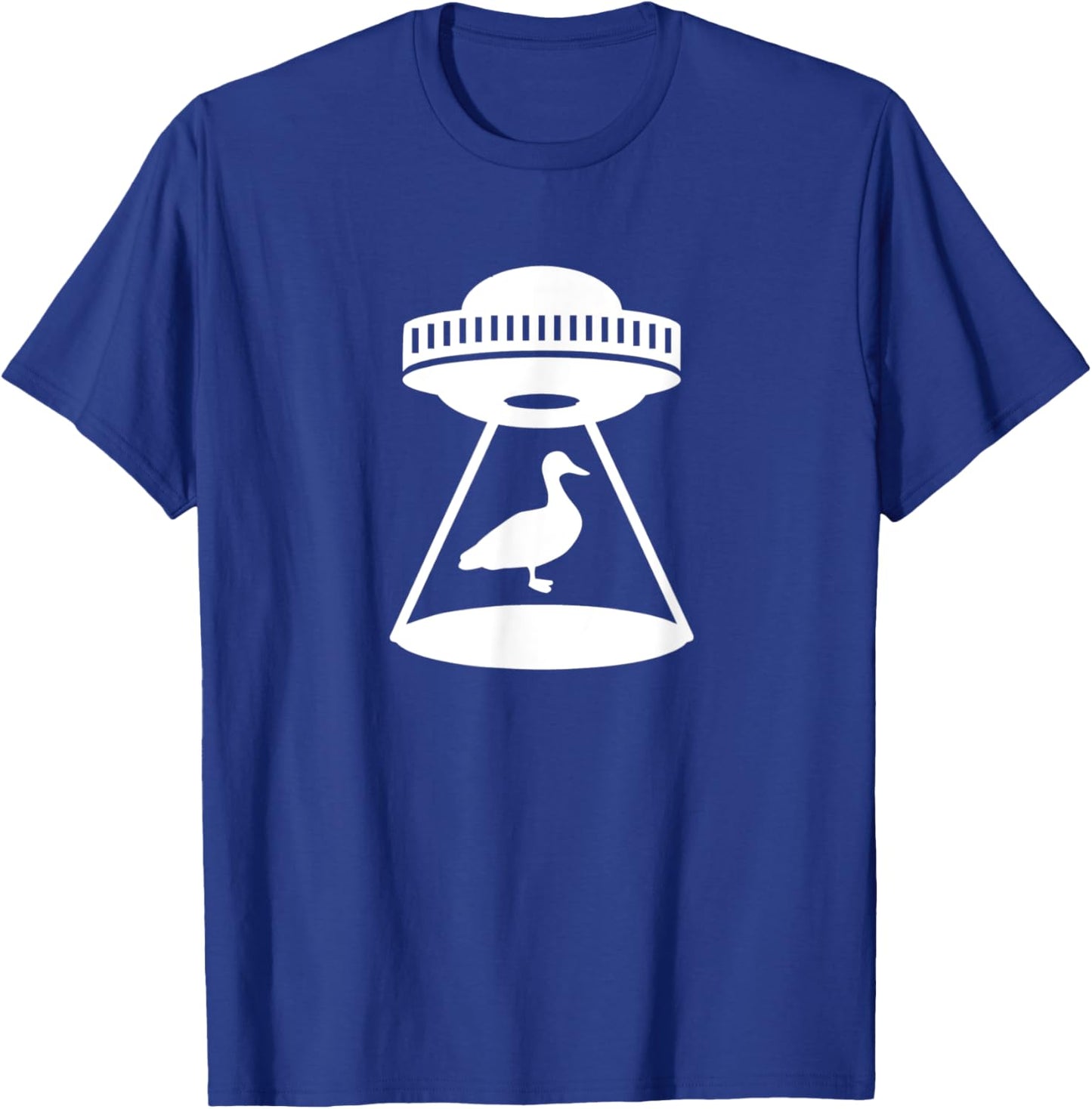 Duck Abduction Alien Spaceship Space Water Fowl Mallard T-Shirt - T-Shirt | Royal