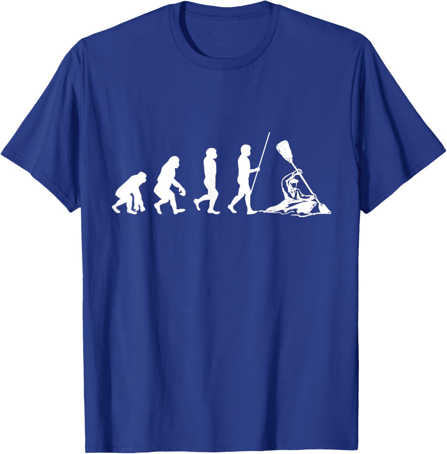 Rafter Evolution Rafting Whitewater River Outdoor Paddle T-Shirt - T-Shirt | Royal