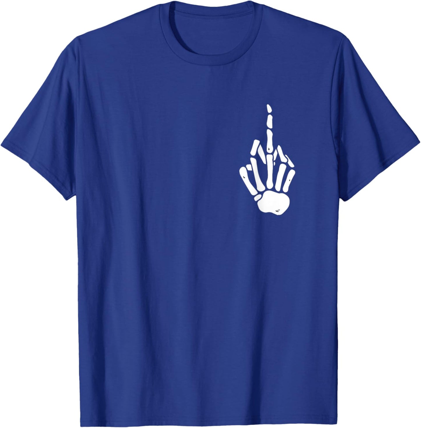 Skeleton Hand Middle Finger Pocket Skeleton Bones Fuck Off T-Shirt - T-Shirt | Royal