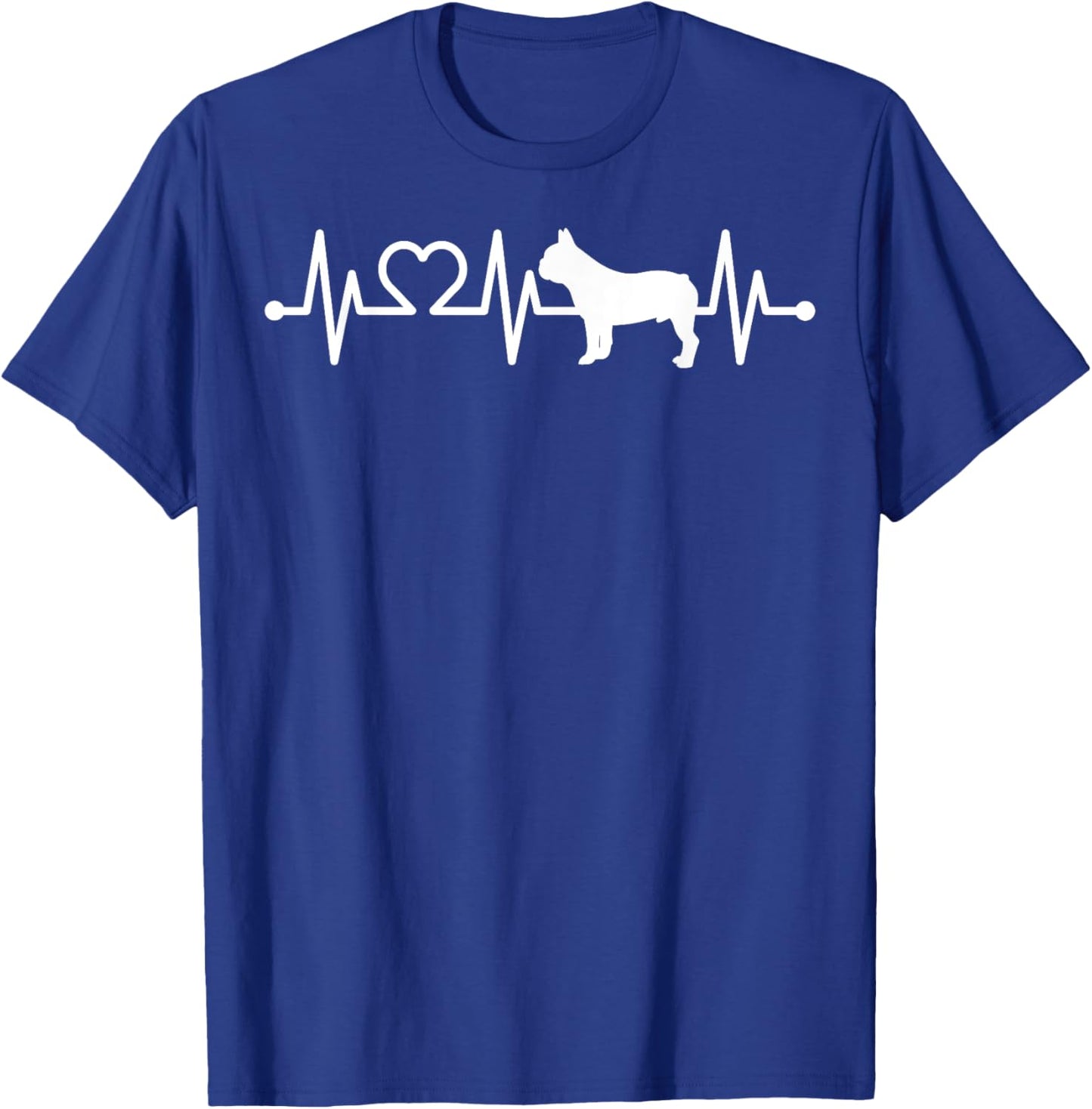 Heartbeat French bulldog Pulse ECG Bouledogue T-Shirt - T-Shirt | Royal