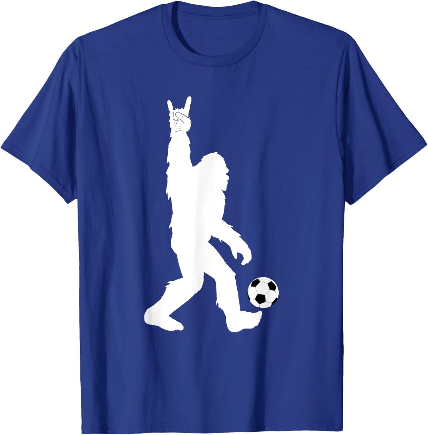 Funny Soccer Bigfoot Rock On for Sasquatch Soccer Players T-Shirt - T-Shirt | Royal