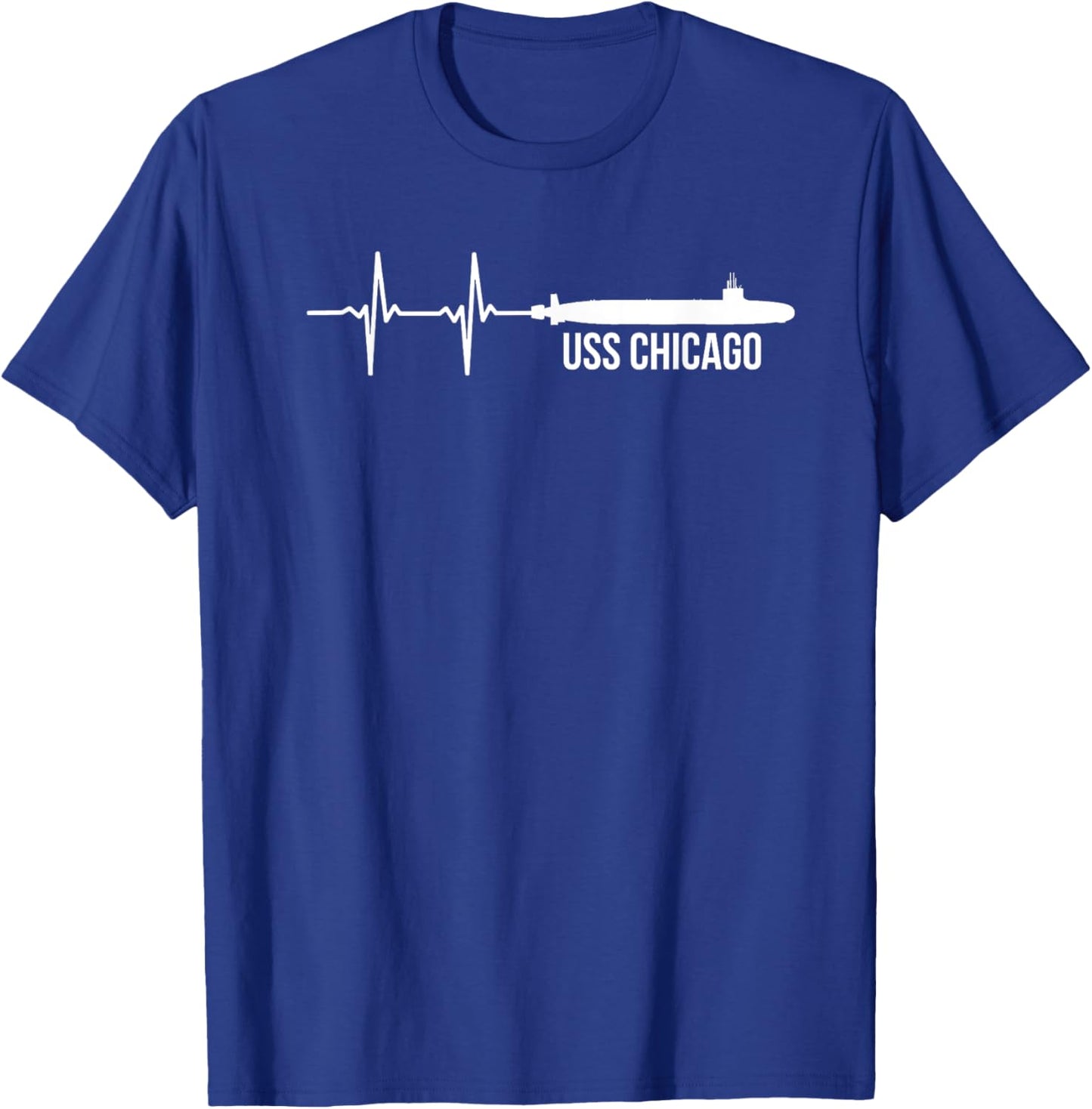 American Flag USS Chicago SSN-721 Submarine T-Shirt - T-Shirt | Royal