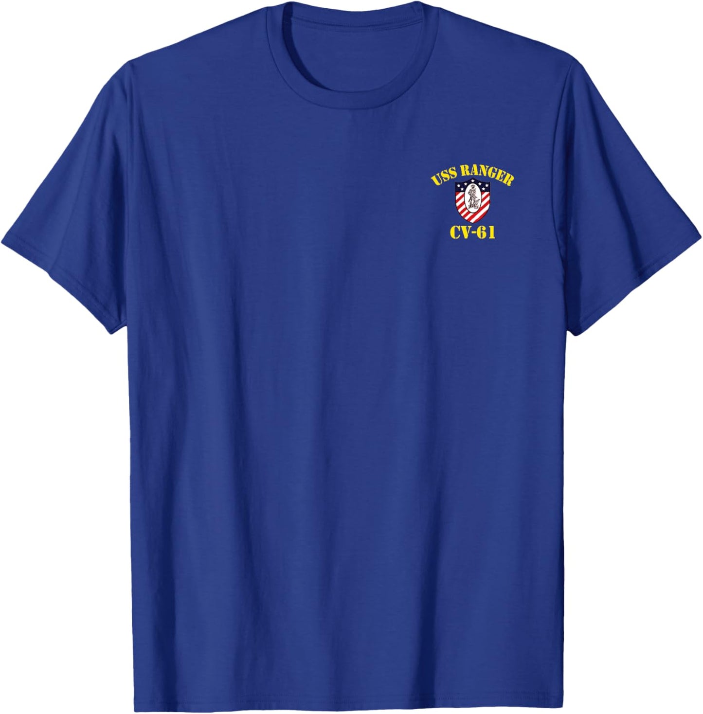 USS Ranger CV-61 Veteran Shirt Patriotic Veterans Day Dad Men T-Shirt - T-Shirt | Royal
