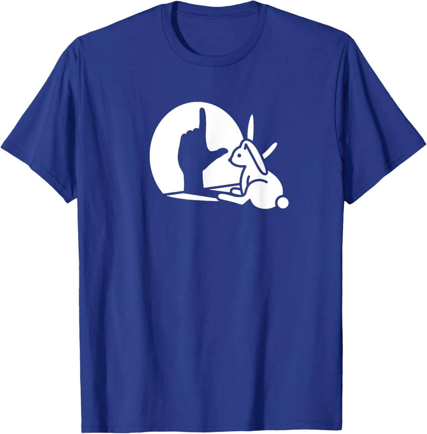 Loser funny Rabbit shadow hand sign language bunny humor T-Shirt - T-Shirt | Royal