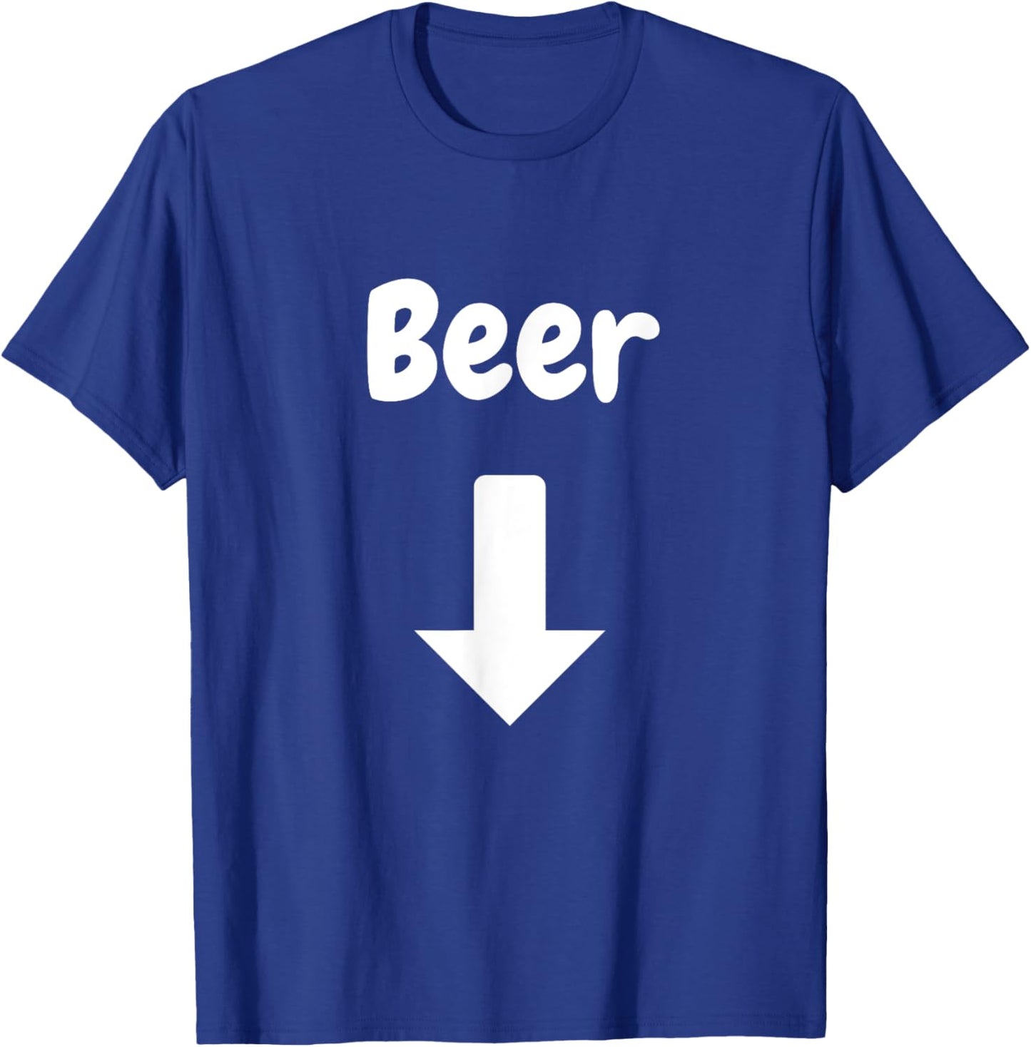 Beer with arrow pointing belly T-Shirt - T-Shirt | Royal