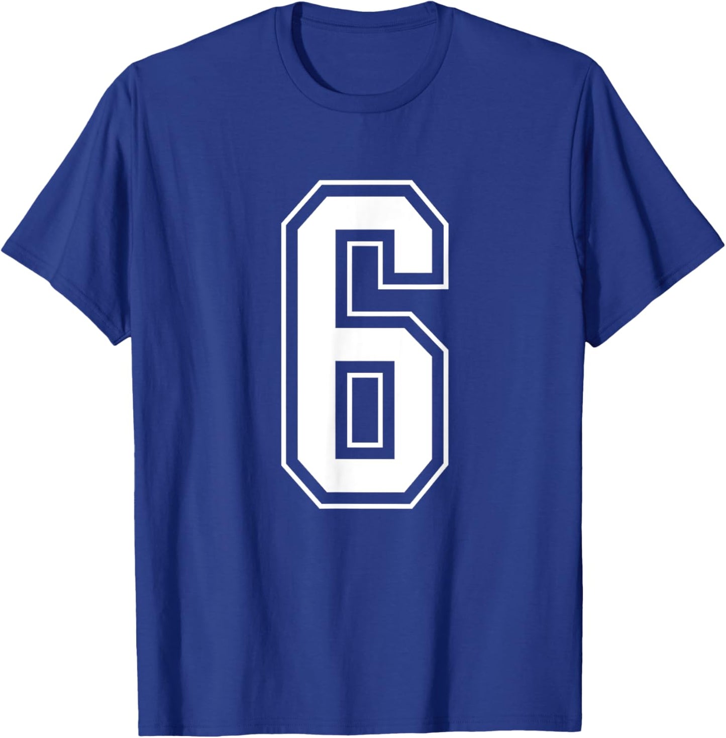 Varsity Jersey Number 6 T-Shirt - T-Shirt | Royal
