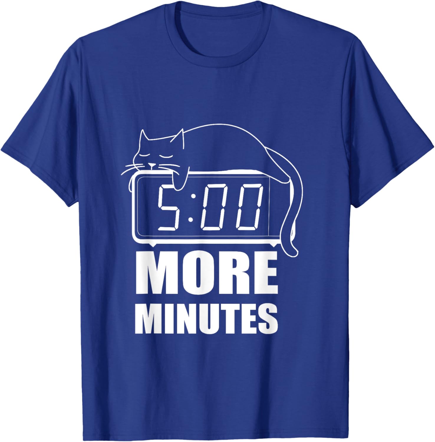 5 More Minutes Cute Sleeping Cat Men Women T-Shirt - T-Shirt | Royal