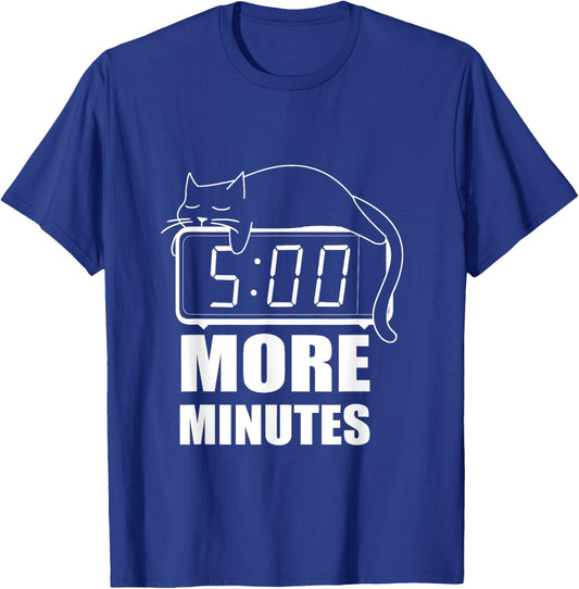 5 More Minutes Cute Sleeping Cat Men Women T-Shirt - T-Shirt | Royal
