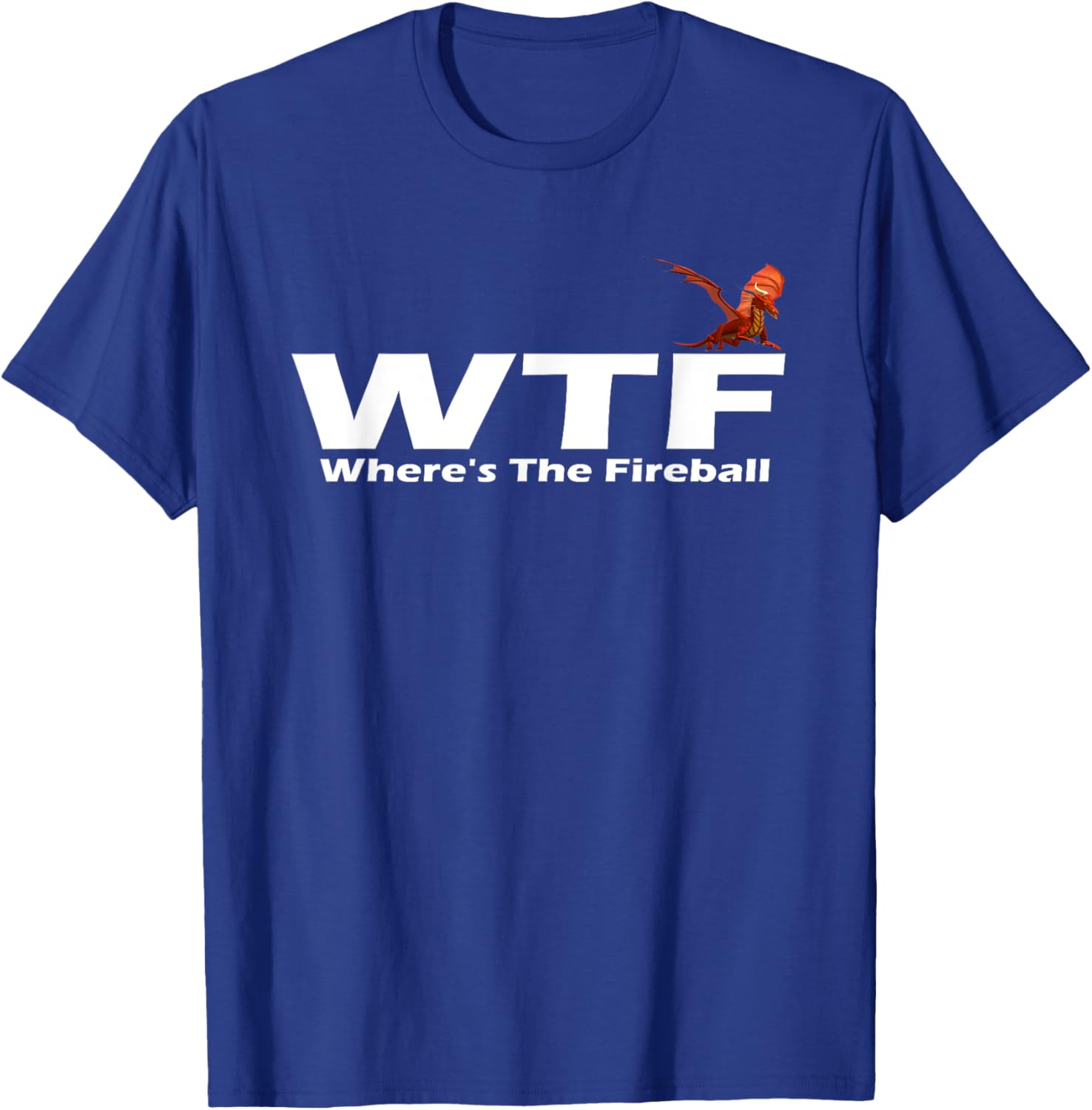 Where's The Fireball Black -Adults Classic Fit Short Sleeve Cotton T-Shirt - T-Shirt | Royal
