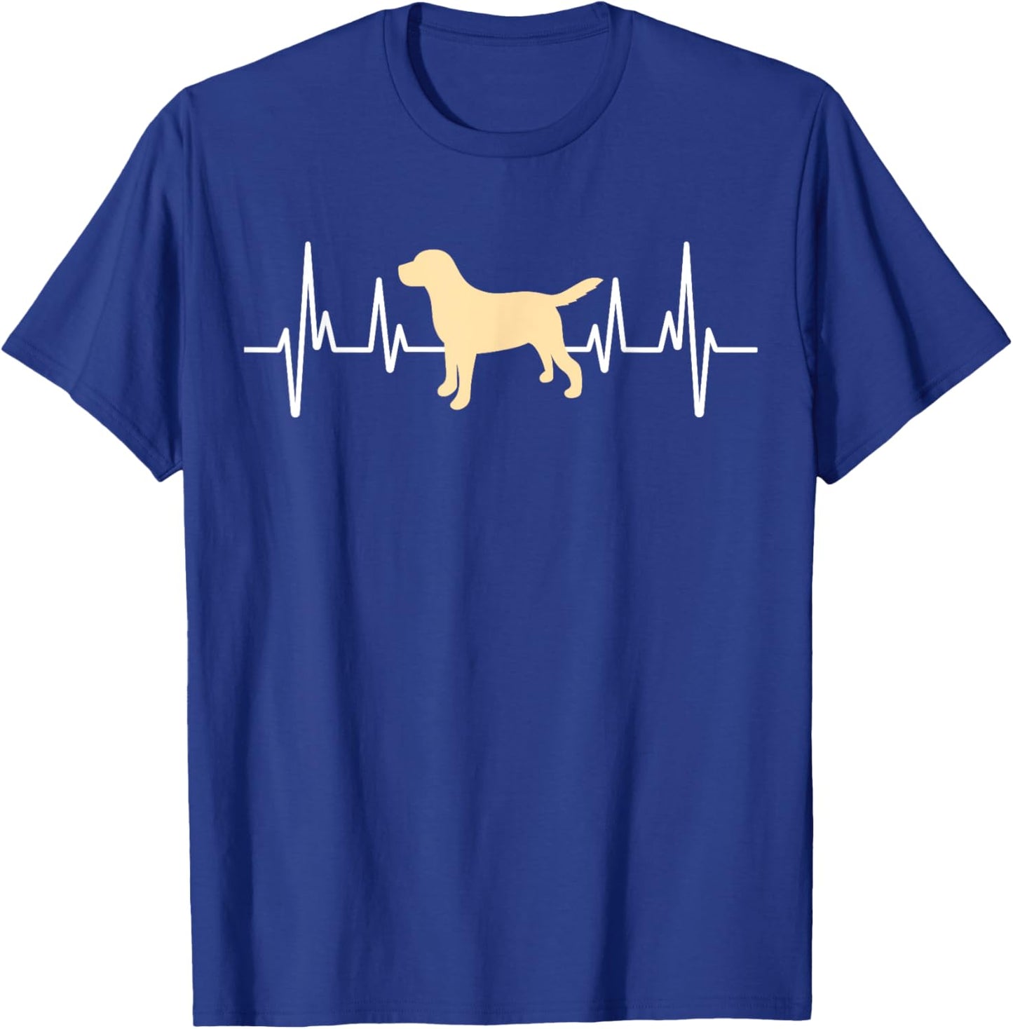 Yellow Lab Heartbeat Valentine's Day Dog Labrador Retriever T-Shirt - T-Shirt | Royal