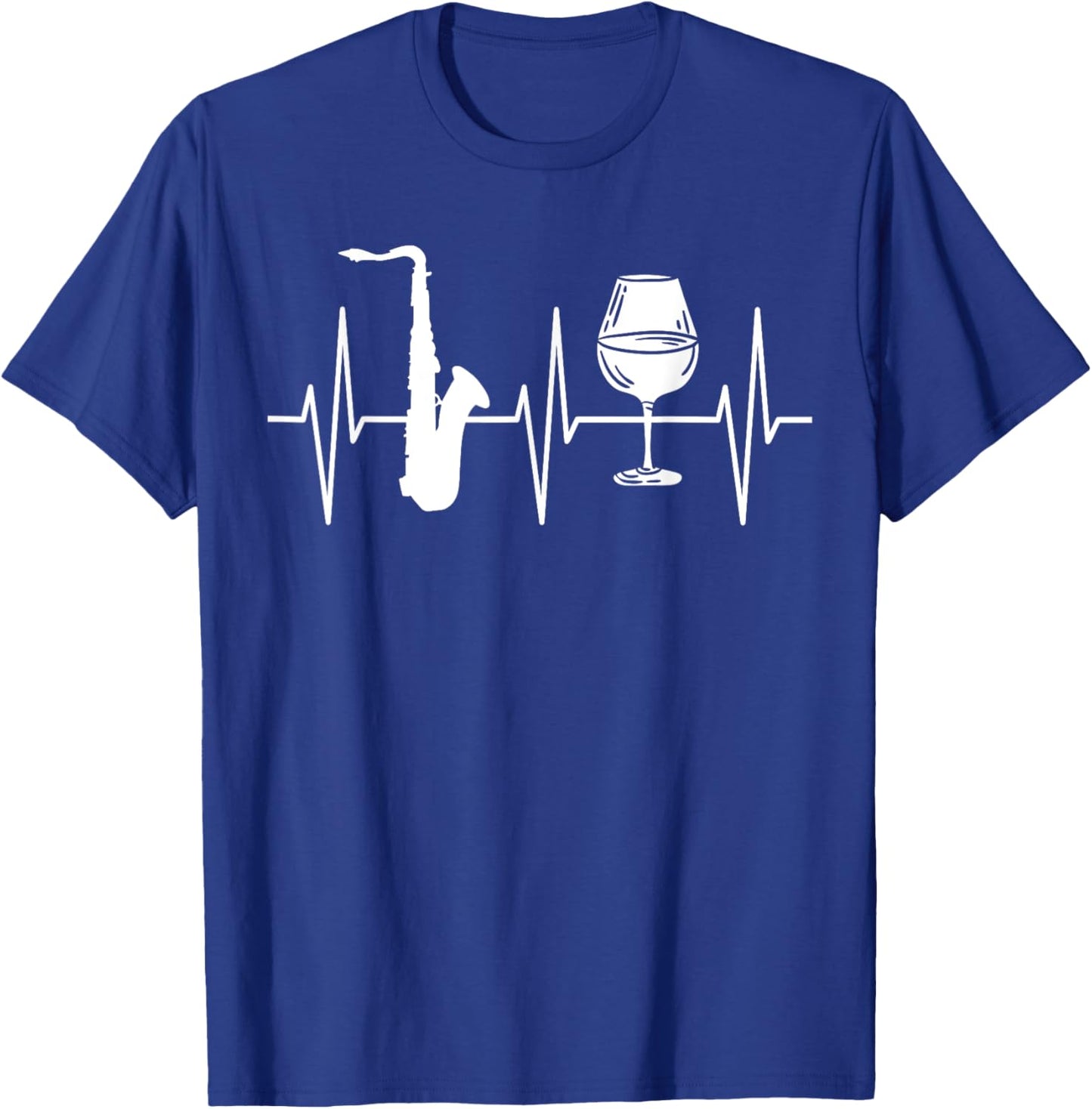 Saxophone Shirt Funny Wine Lover Jazz Musician Saxophonist T-Shirt - T-Shirt | Royal