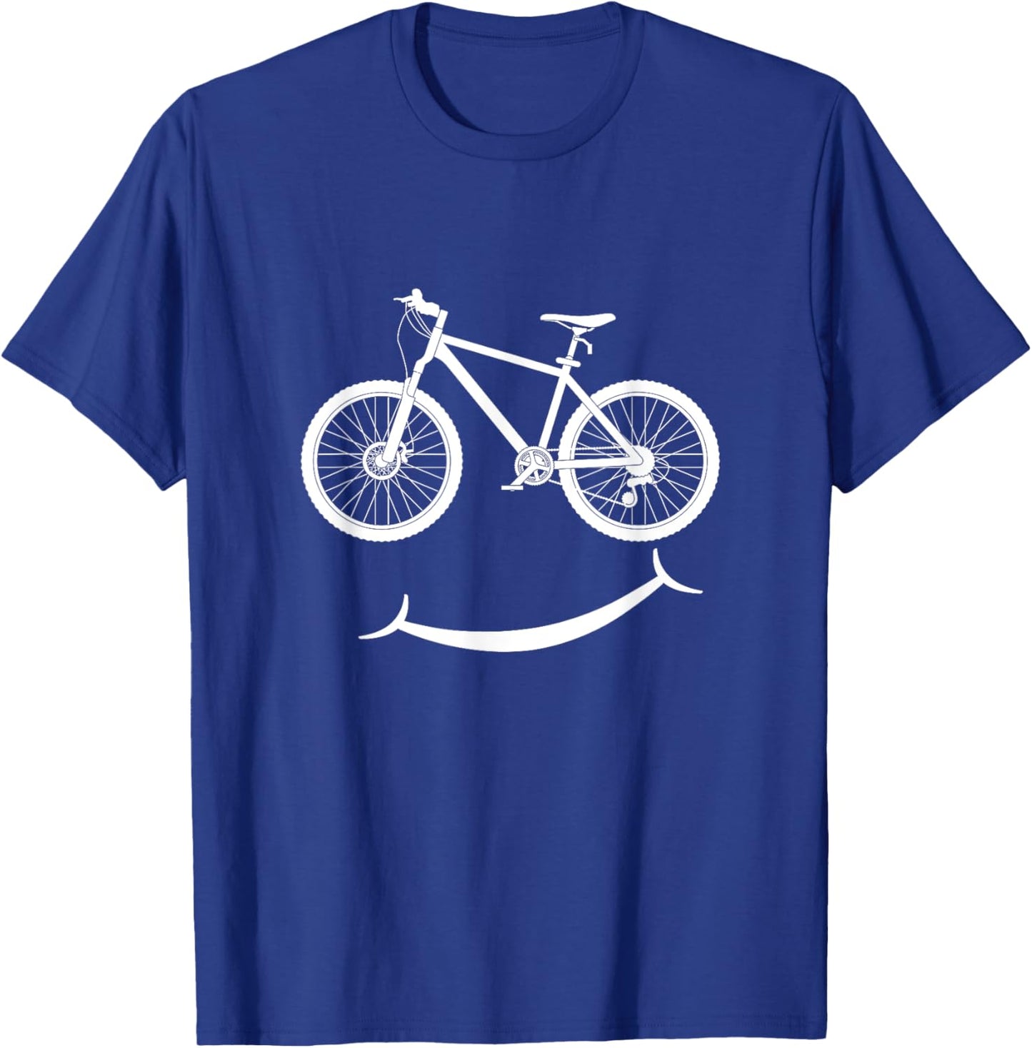 Funny Bicycle Smile Bike Smiling Face Biker Cycling Lover T-Shirt - T-Shirt | Royal