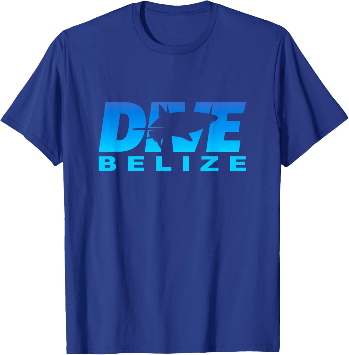 Dive Belize with Shark, Scuba Diving at Belize T-Shirt - T-Shirt | Royal