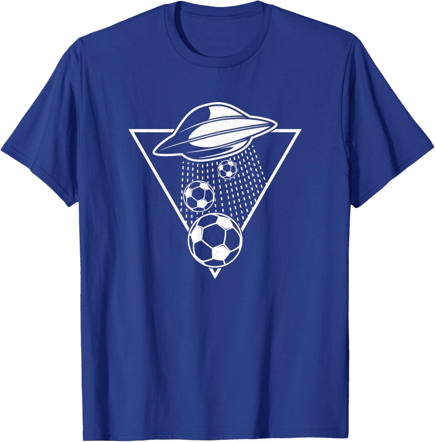 Football UFO Funny Soccer Ball Abduction T-Shirt - T-Shirt | Royal