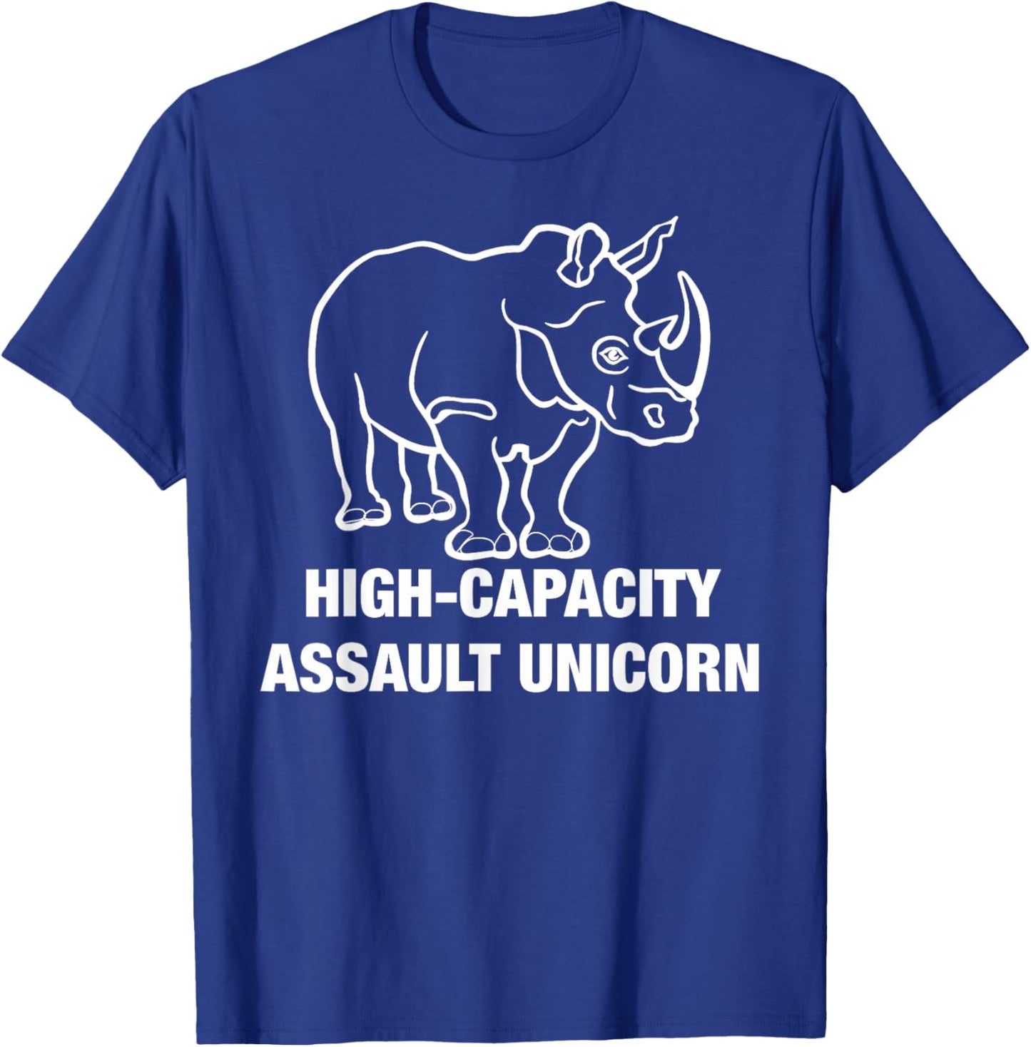 Funny Unicorn Military High Capacity Assault Rhino Horn T-Shirt - T-Shirt | Royal