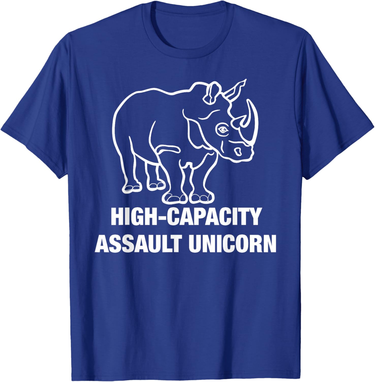 Funny Unicorn Military High Capacity Assault Rhino Horn T-Shirt - T-Shirt | Royal