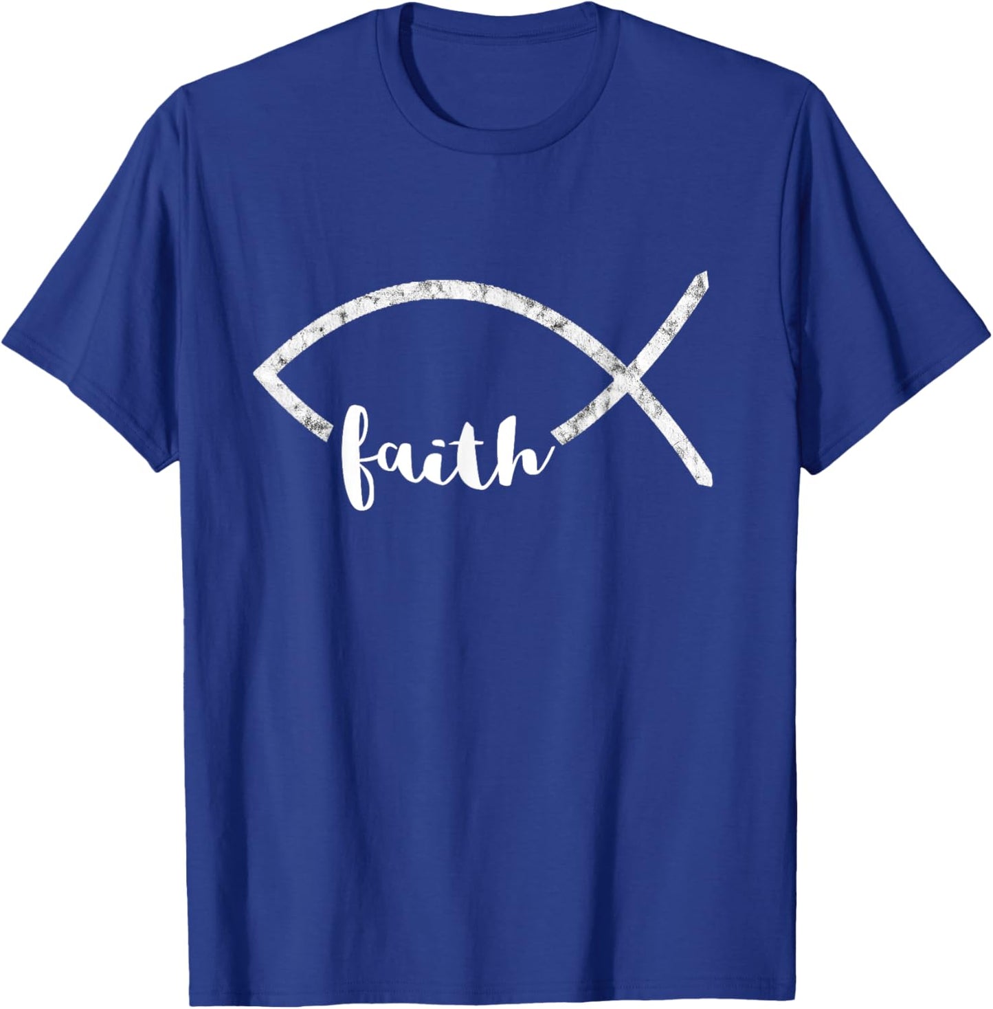 Jesus Fish Ichthys Symbol Christianity Christian Faith T-Shirt - T-Shirt | Royal