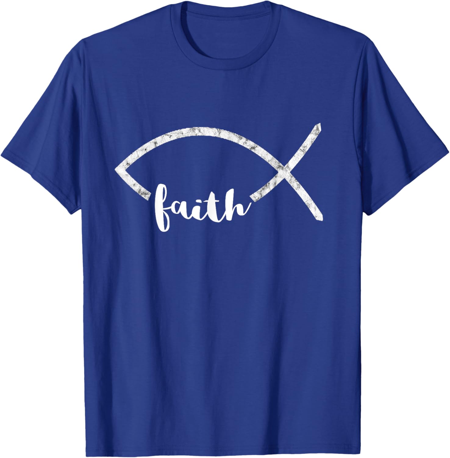 Jesus Fish Ichthys Symbol Christianity Christian Faith T-Shirt - T-Shirt | Royal