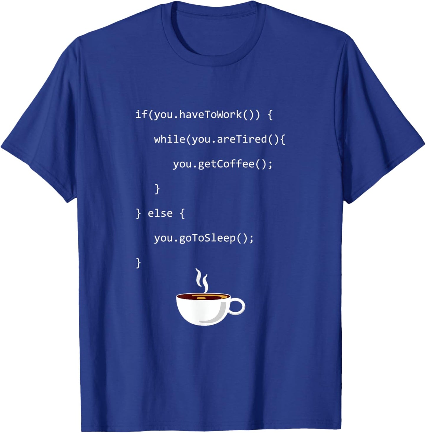 Programming Coffee Full Stack Coder Software Developer T-Shirt - T-Shirt | Royal