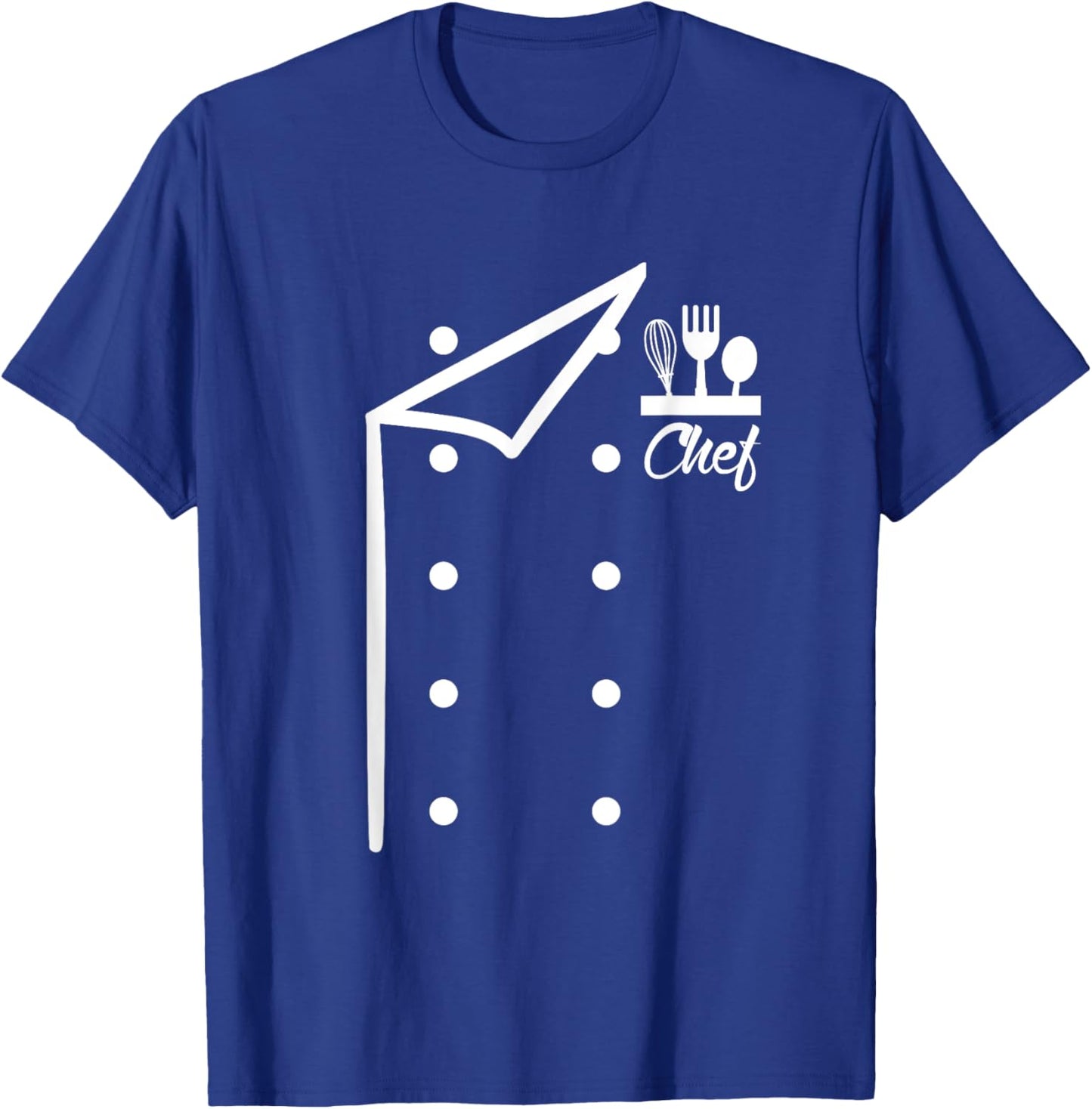 Chef Uniform Jacket Faux Cook for Cooking Funny Costume T-Shirt - T-Shirt | Royal